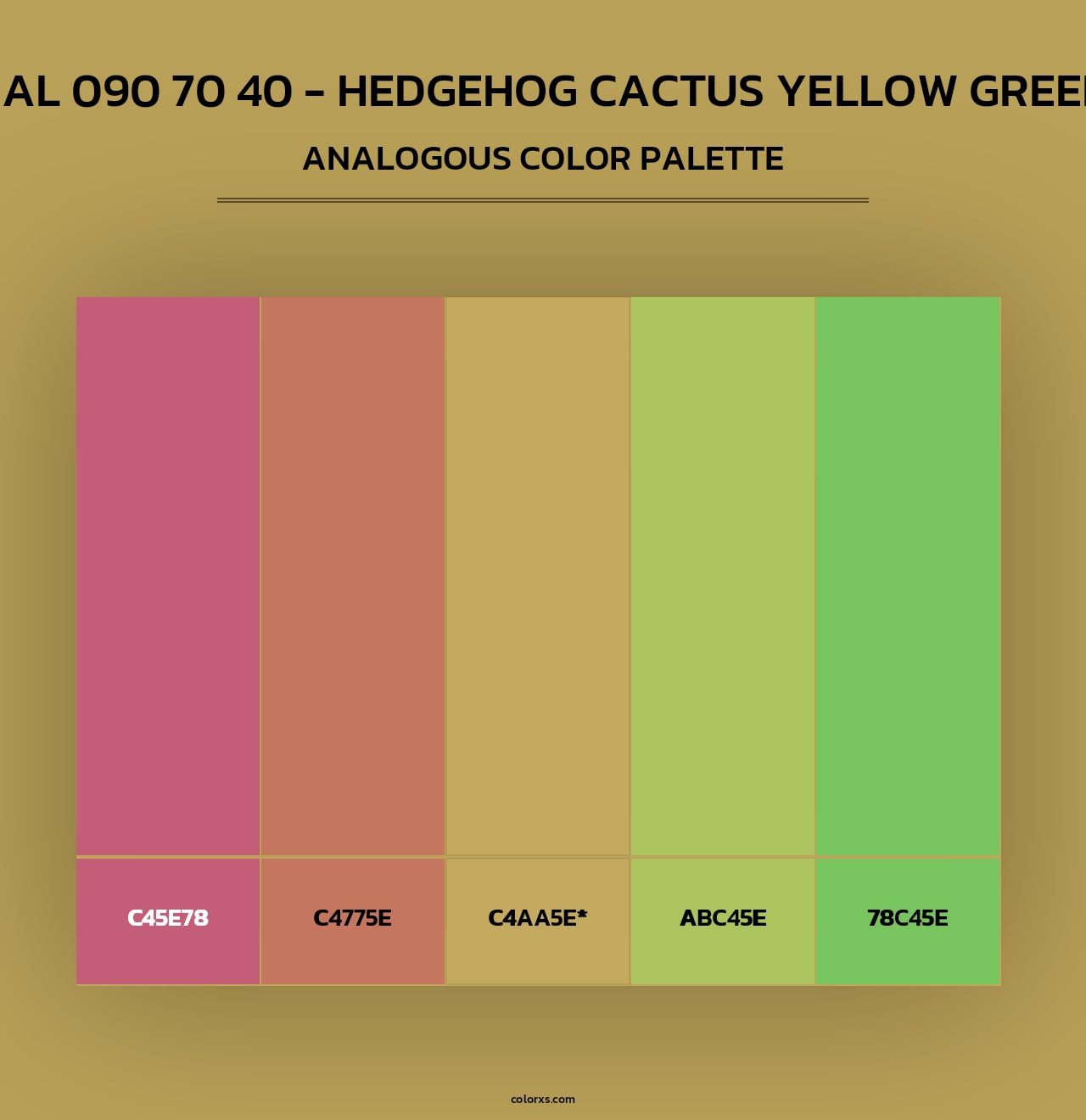 RAL 090 70 40 - Hedgehog Cactus Yellow Green - Analogous Color Palette