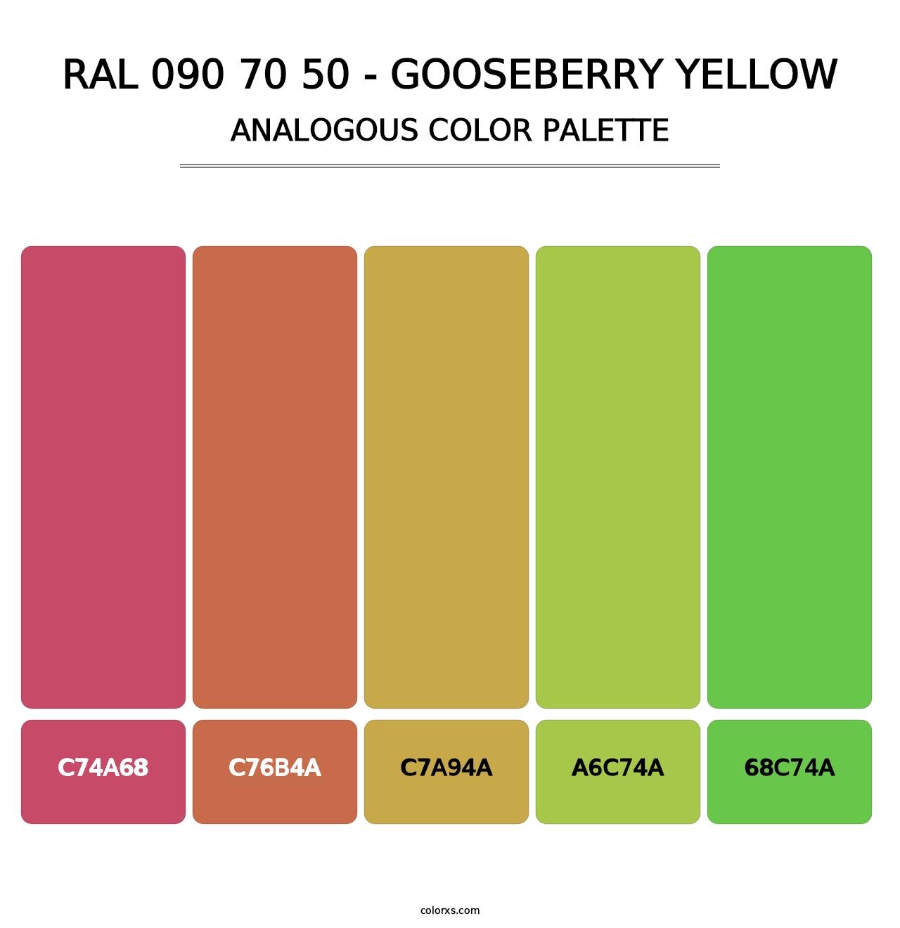 RAL 090 70 50 - Gooseberry Yellow - Analogous Color Palette