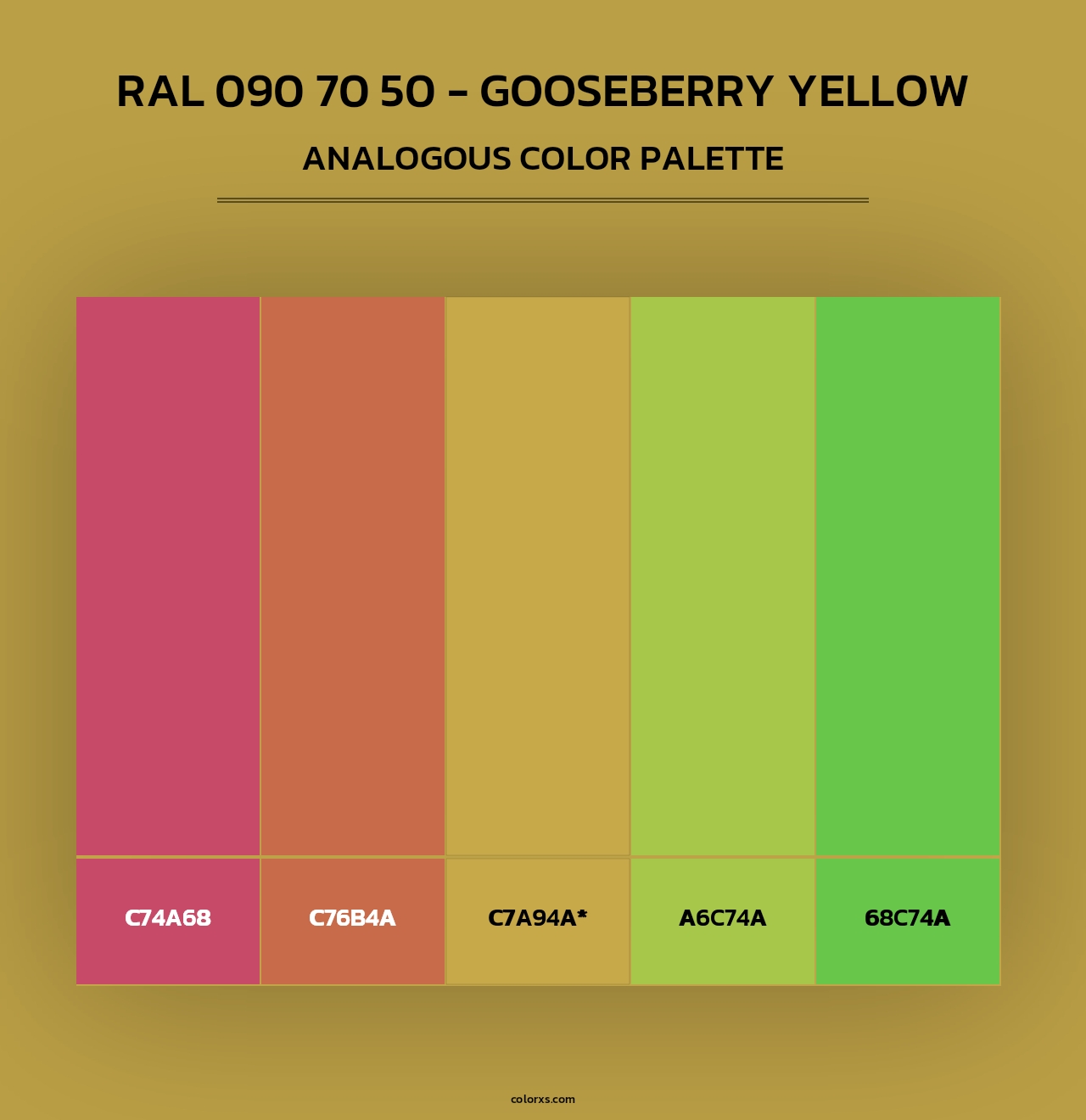 RAL 090 70 50 - Gooseberry Yellow - Analogous Color Palette