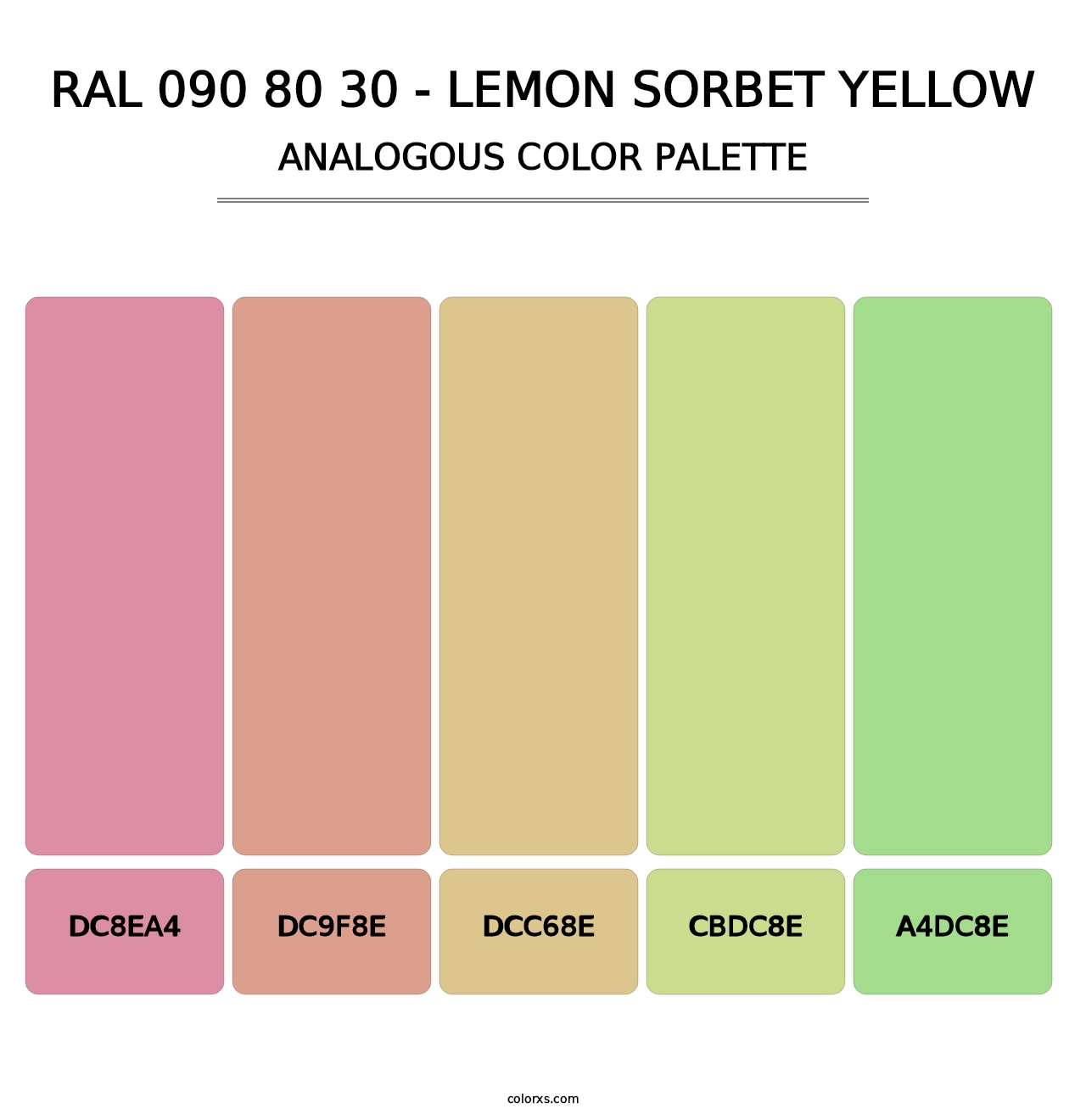 RAL 090 80 30 - Lemon Sorbet Yellow - Analogous Color Palette