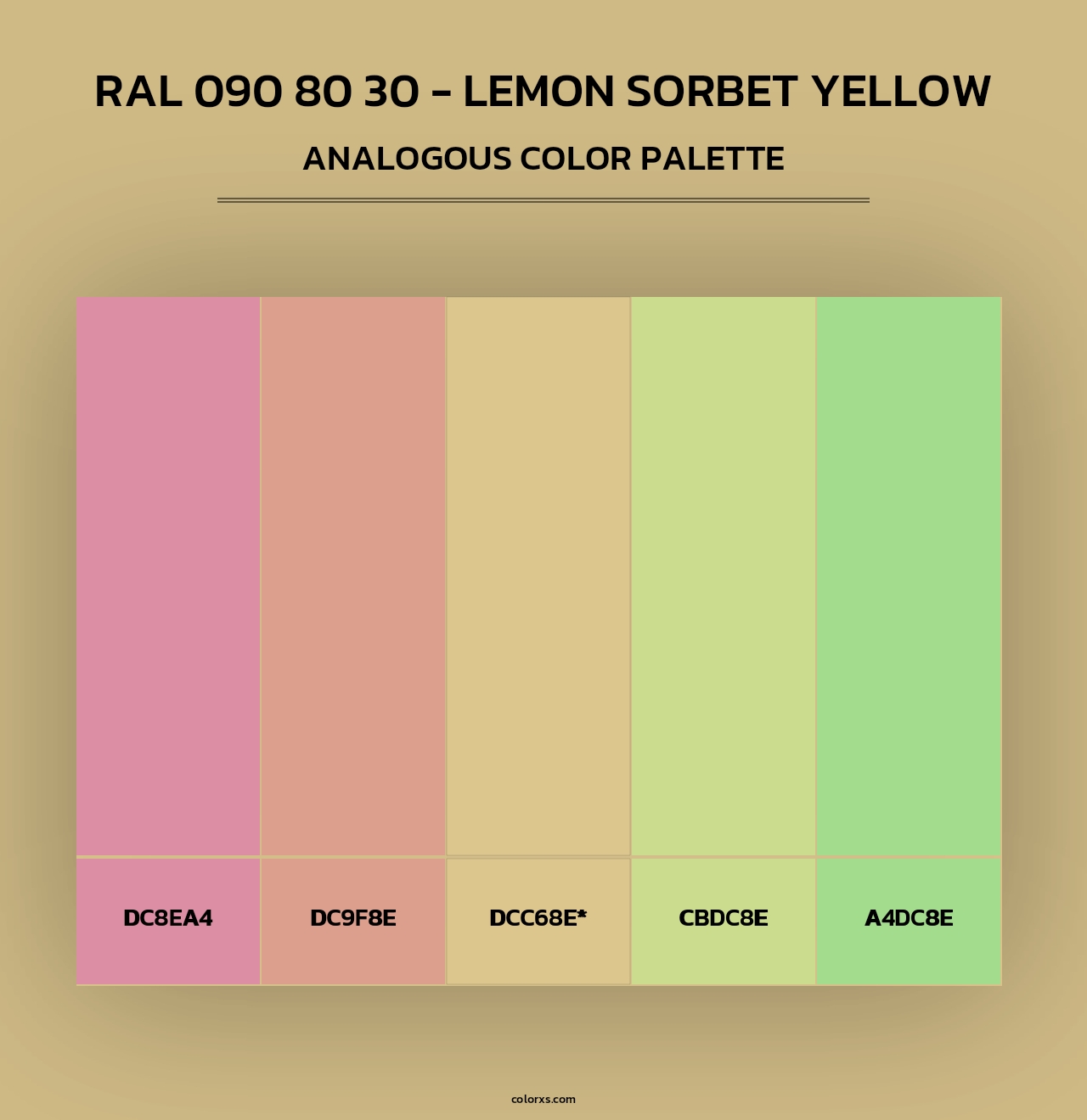 RAL 090 80 30 - Lemon Sorbet Yellow - Analogous Color Palette