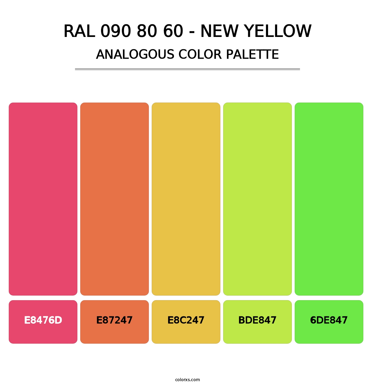 RAL 090 80 60 - New Yellow - Analogous Color Palette