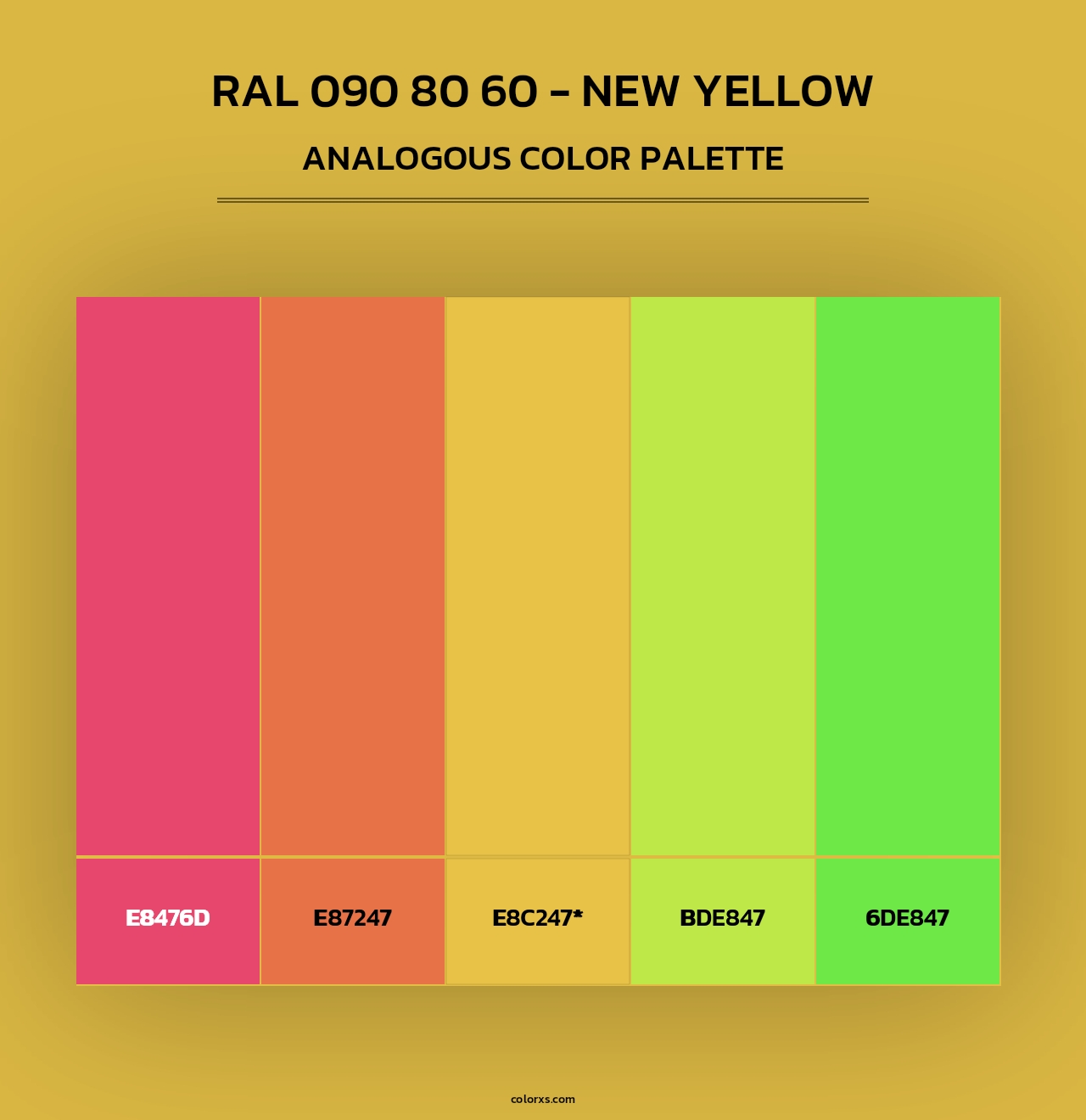RAL 090 80 60 - New Yellow - Analogous Color Palette