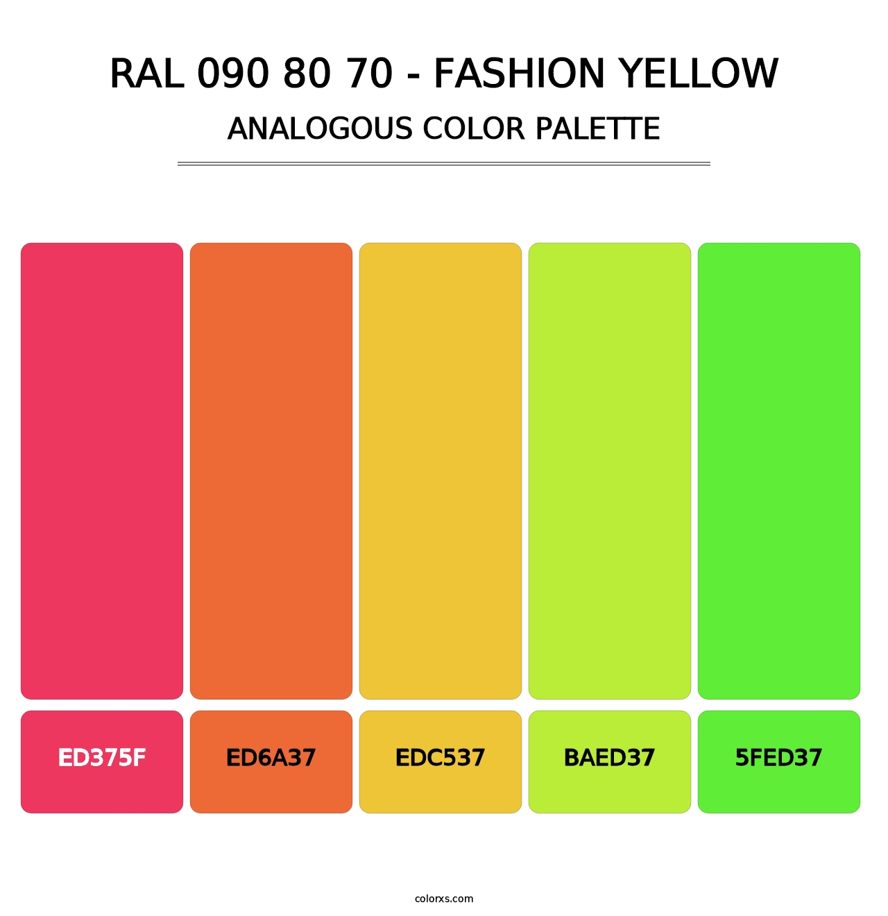 RAL 090 80 70 - Fashion Yellow - Analogous Color Palette