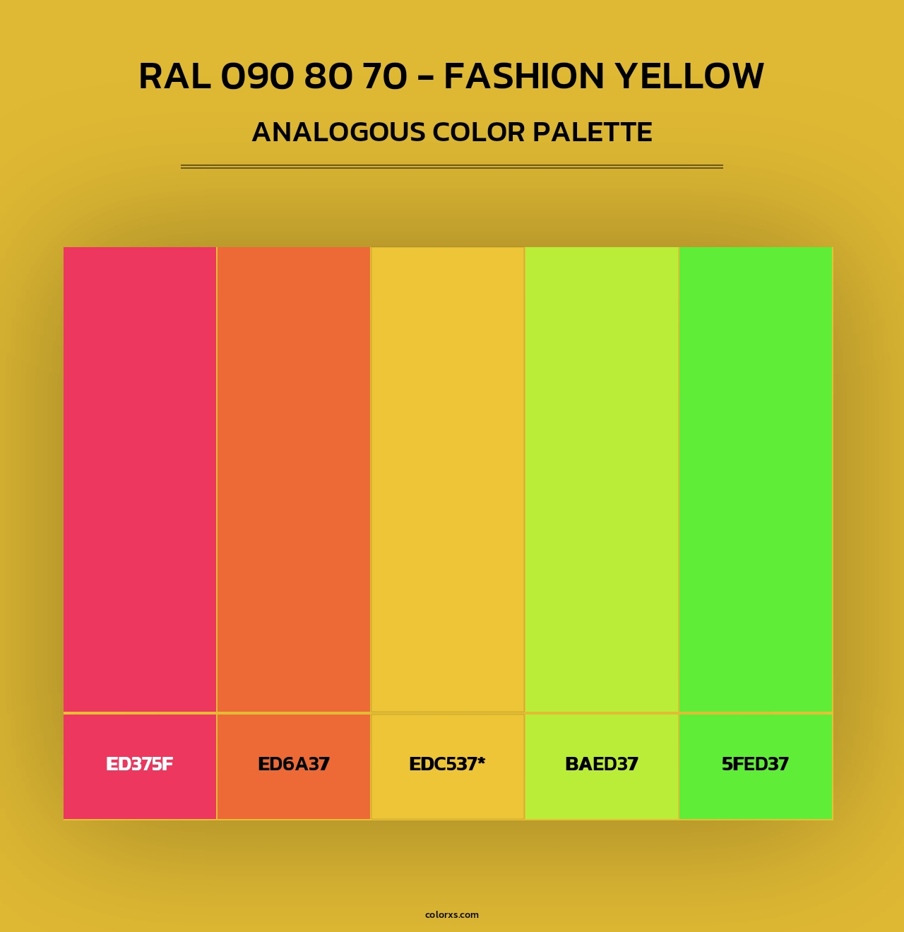 RAL 090 80 70 - Fashion Yellow - Analogous Color Palette