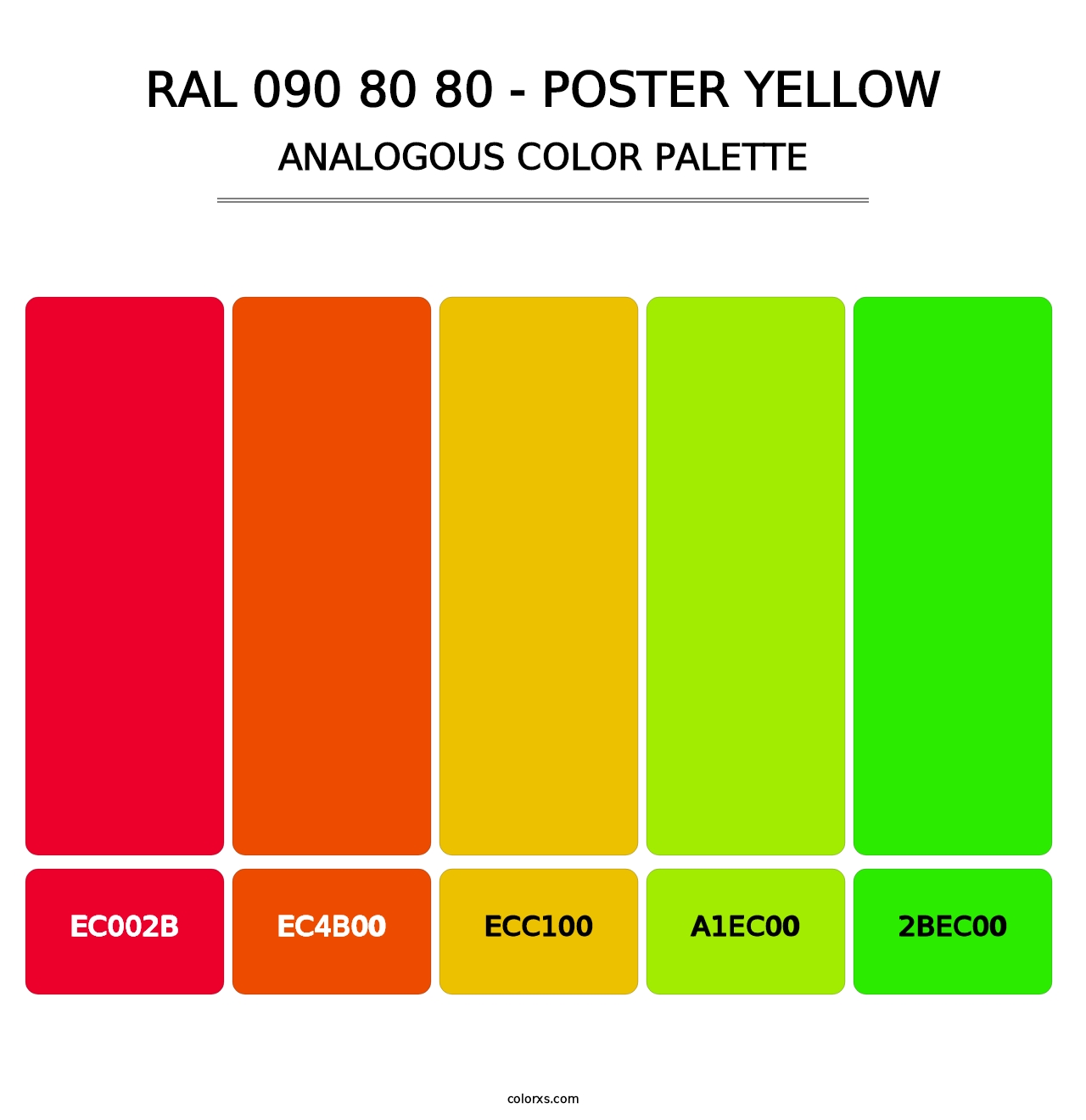 RAL 090 80 80 - Poster Yellow - Analogous Color Palette