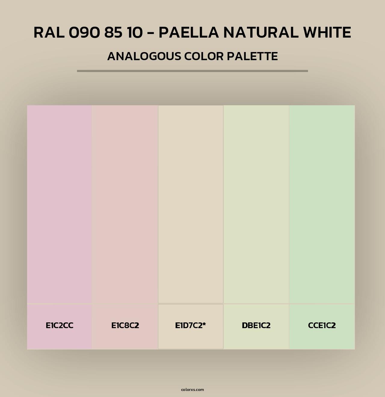 RAL 090 85 10 - Paella Natural White - Analogous Color Palette