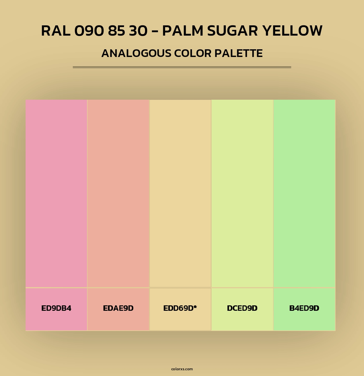 RAL 090 85 30 - Palm Sugar Yellow - Analogous Color Palette