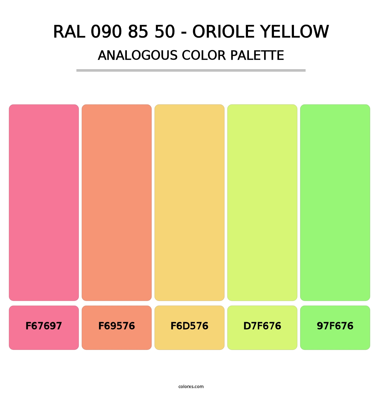 RAL 090 85 50 - Oriole Yellow - Analogous Color Palette