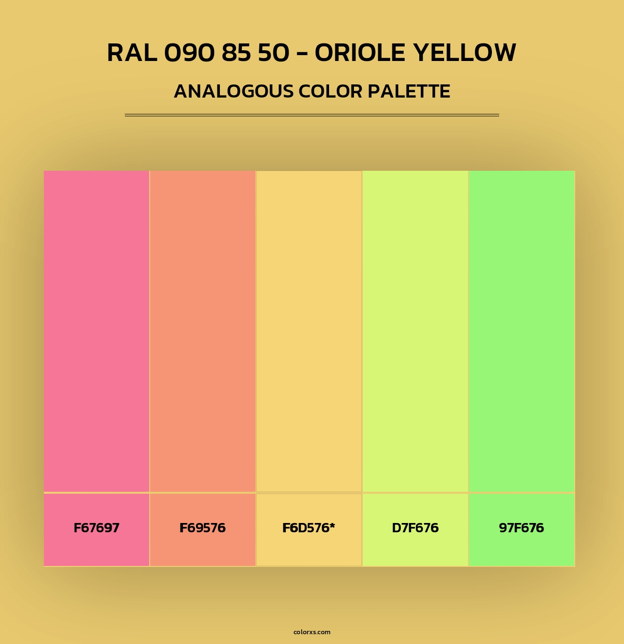 RAL 090 85 50 - Oriole Yellow - Analogous Color Palette