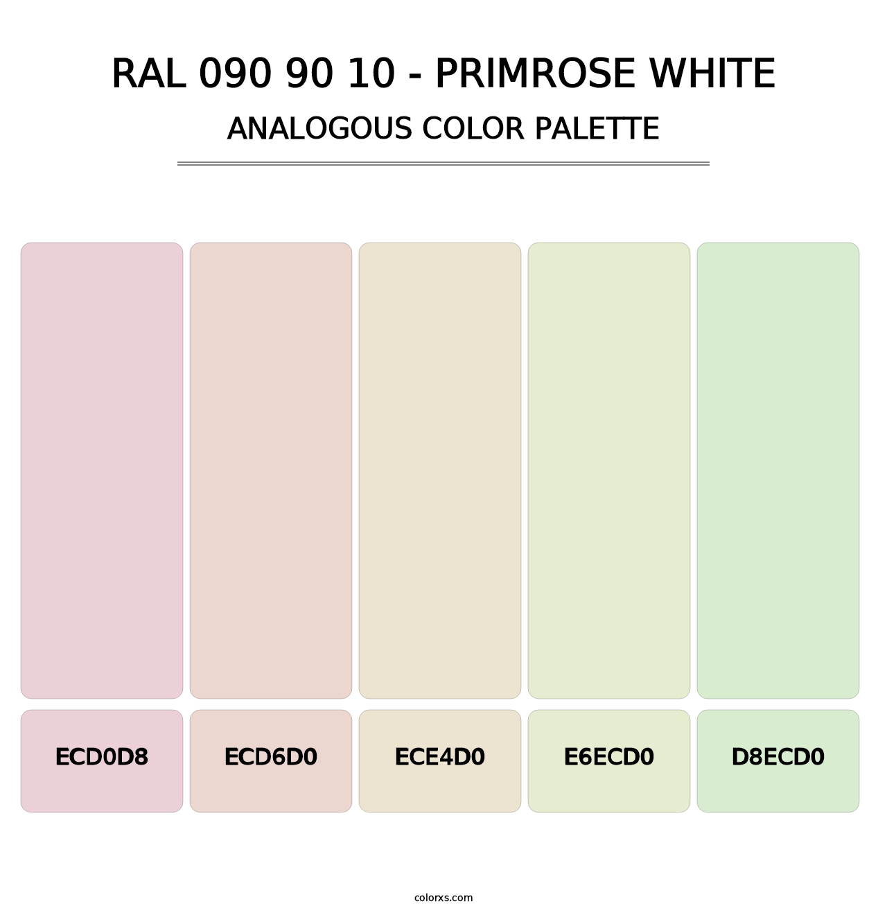RAL 090 90 10 - Primrose White - Analogous Color Palette