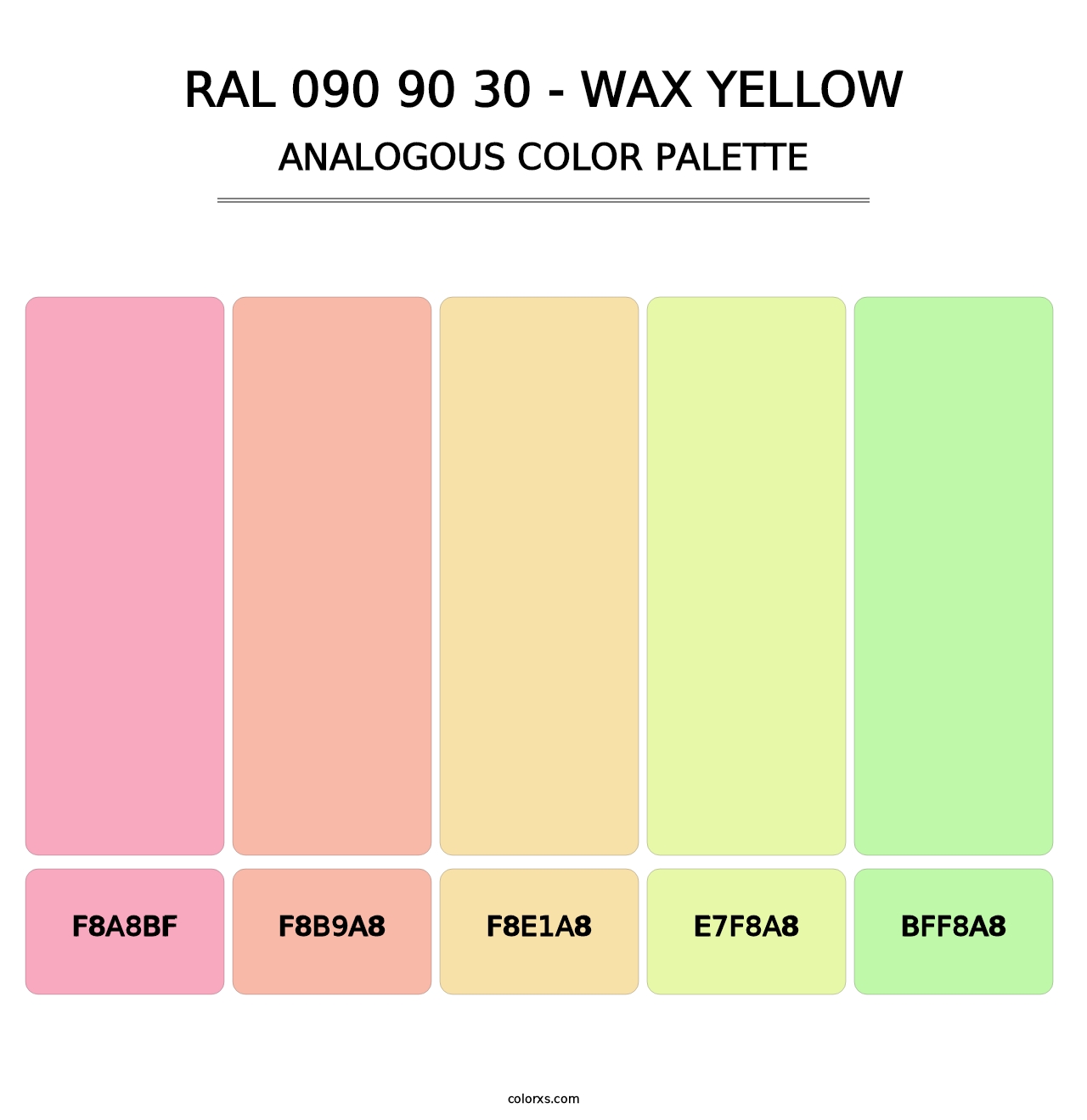 RAL 090 90 30 - Wax Yellow - Analogous Color Palette