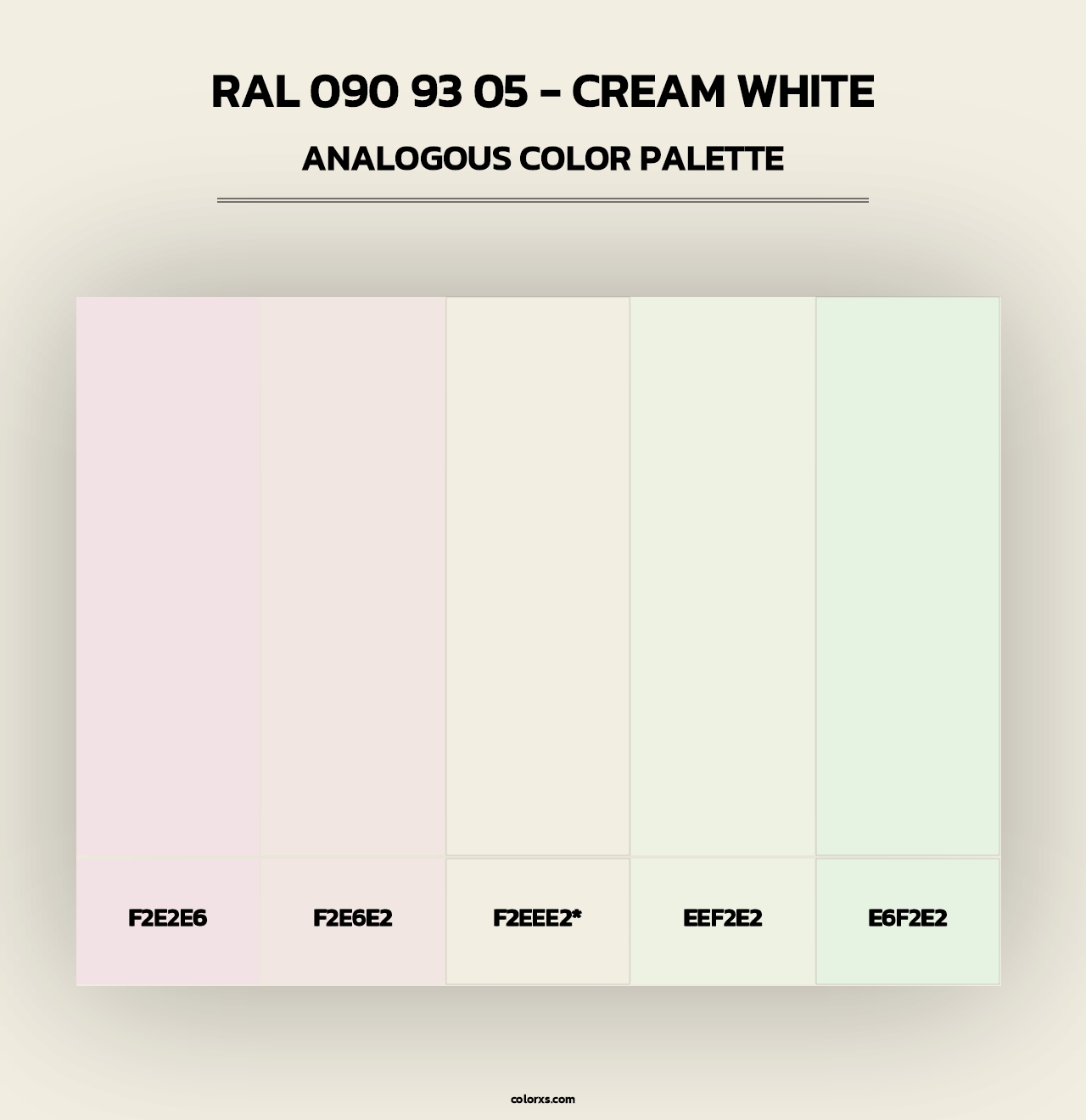 RAL 090 93 05 - Cream White - Analogous Color Palette