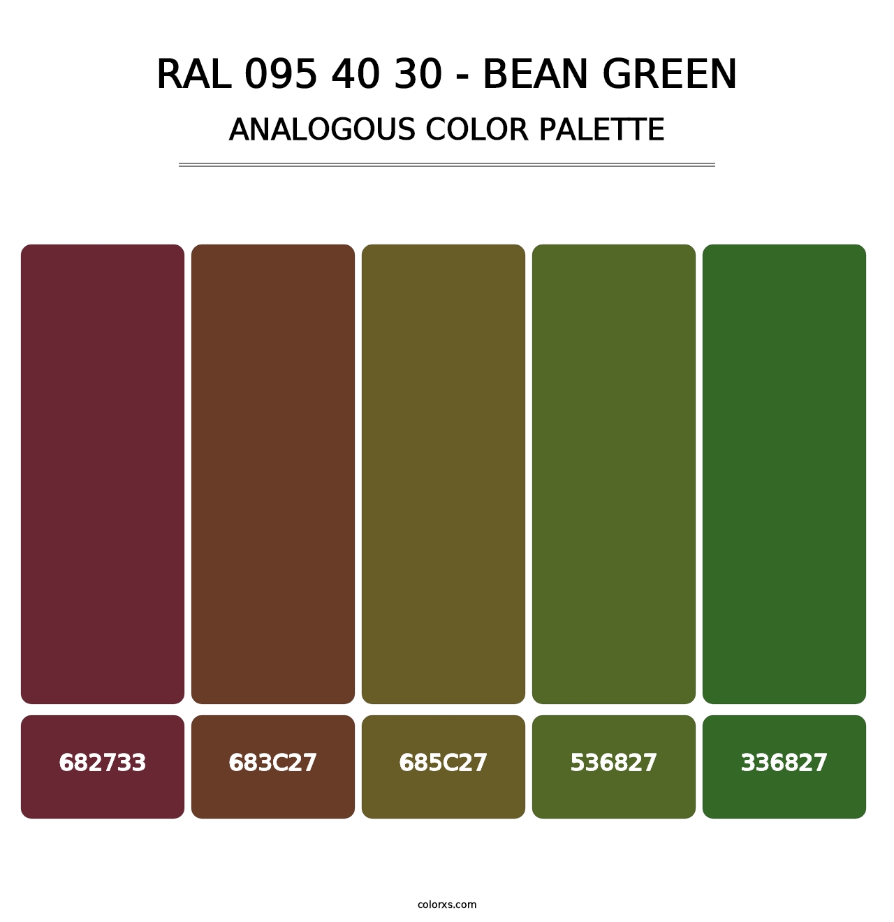 RAL 095 40 30 - Bean Green - Analogous Color Palette
