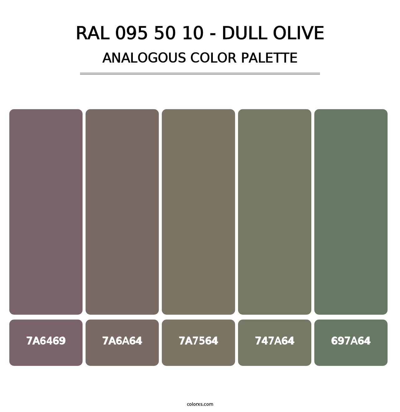 RAL 095 50 10 - Dull Olive - Analogous Color Palette