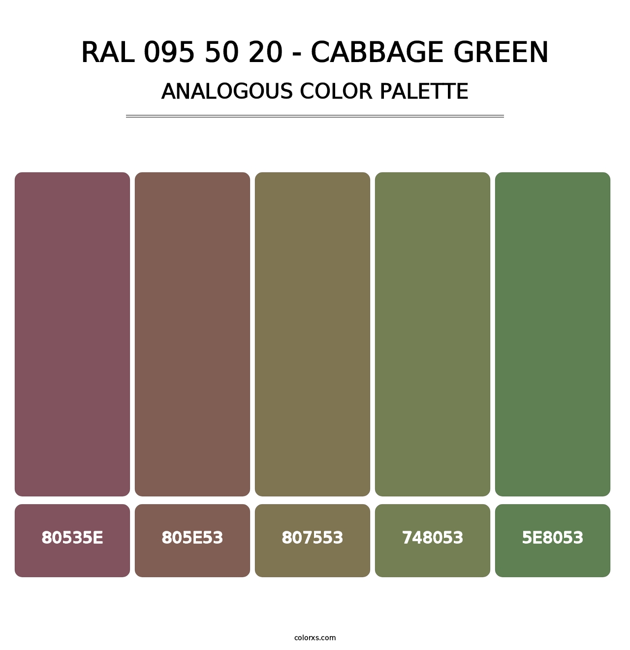RAL 095 50 20 - Cabbage Green - Analogous Color Palette