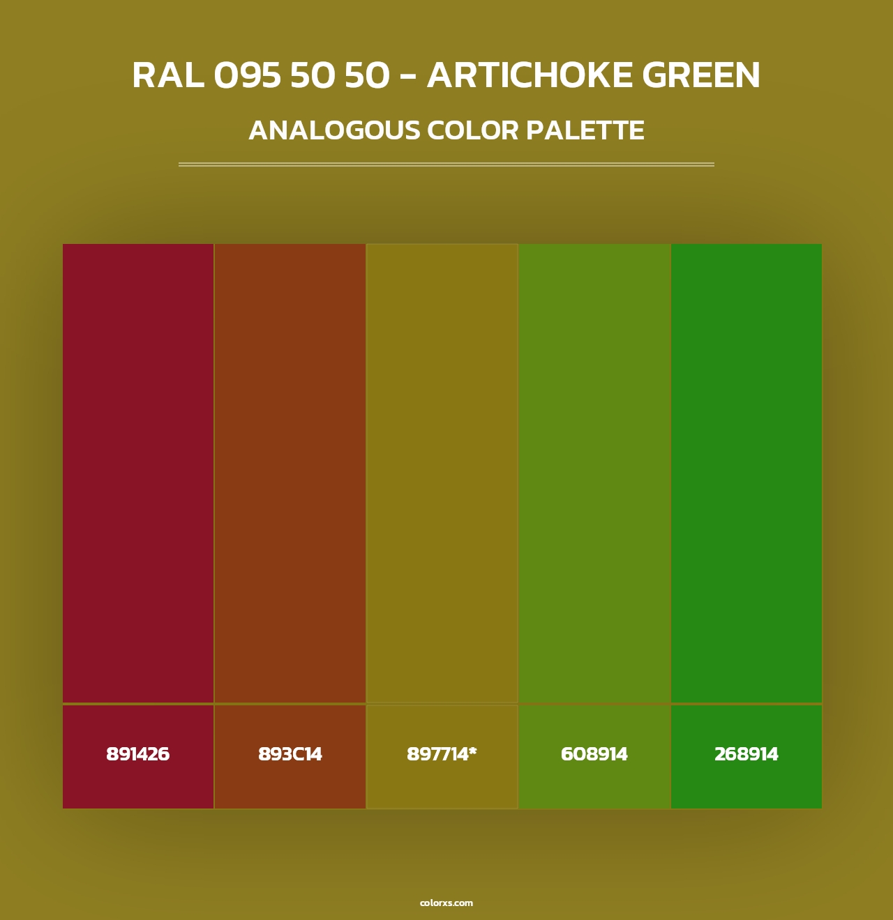 RAL 095 50 50 - Artichoke Green - Analogous Color Palette