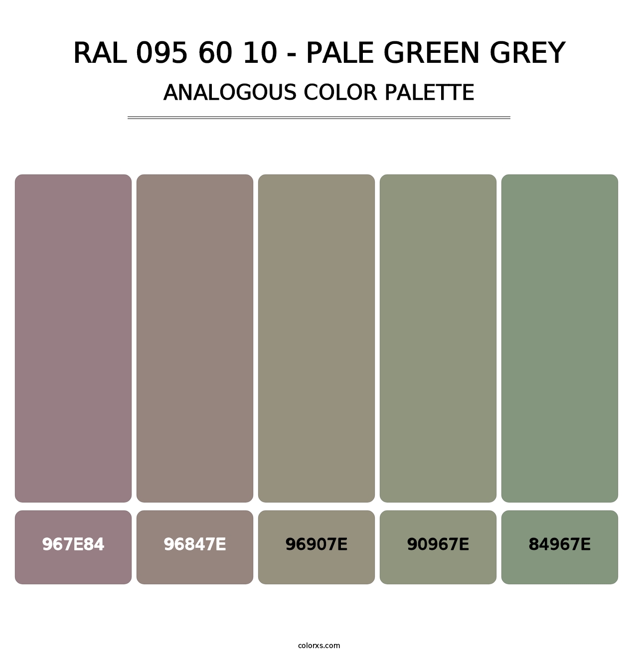 RAL 095 60 10 - Pale Green Grey - Analogous Color Palette