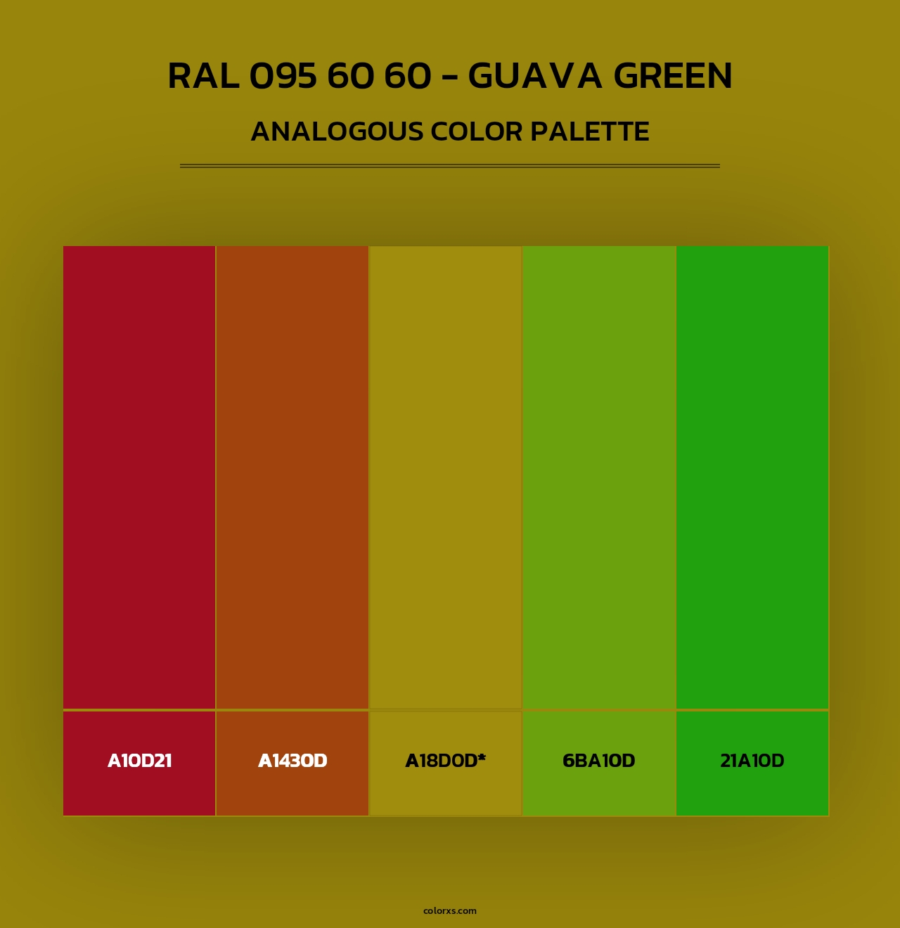 RAL 095 60 60 - Guava Green - Analogous Color Palette