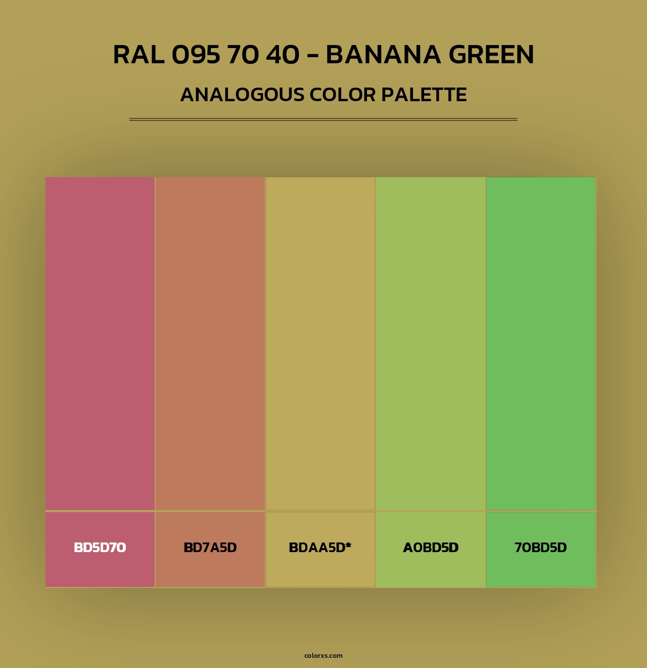 RAL 095 70 40 - Banana Green - Analogous Color Palette
