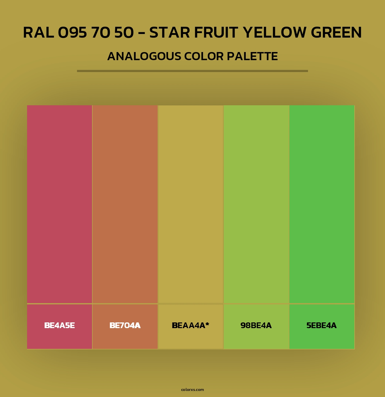 RAL 095 70 50 - Star Fruit Yellow Green - Analogous Color Palette