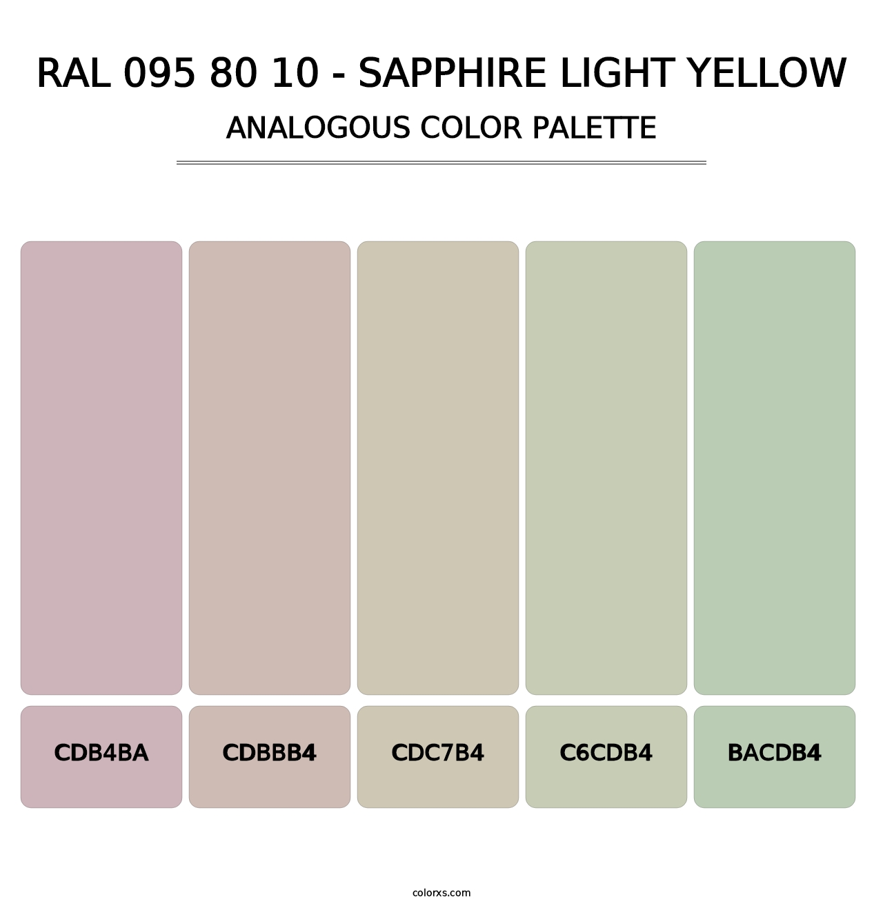 RAL 095 80 10 - Sapphire Light Yellow - Analogous Color Palette