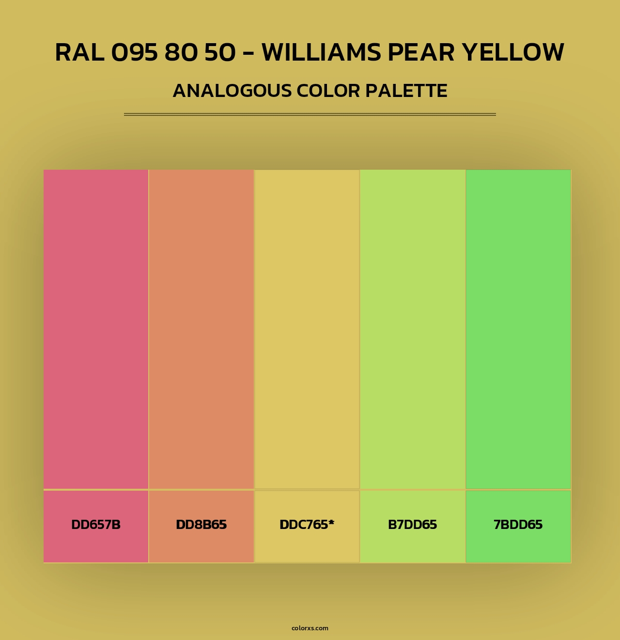 RAL 095 80 50 - Williams Pear Yellow - Analogous Color Palette