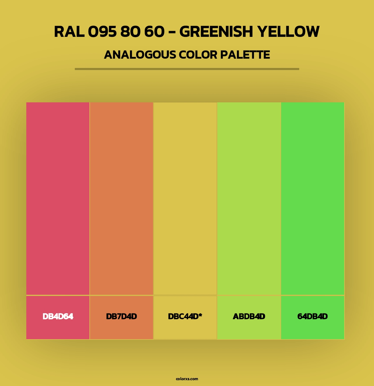 RAL 095 80 60 - Greenish Yellow - Analogous Color Palette