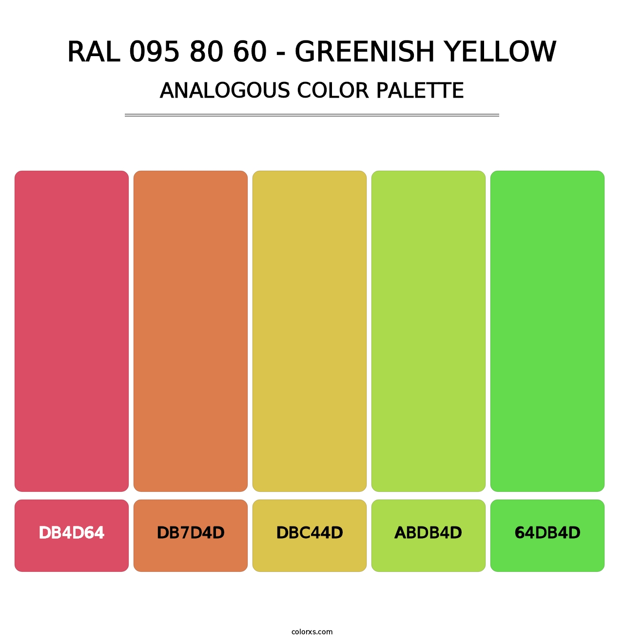 RAL 095 80 60 - Greenish Yellow - Analogous Color Palette