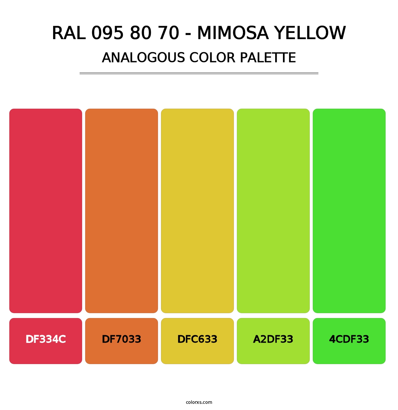 RAL 095 80 70 - Mimosa Yellow - Analogous Color Palette