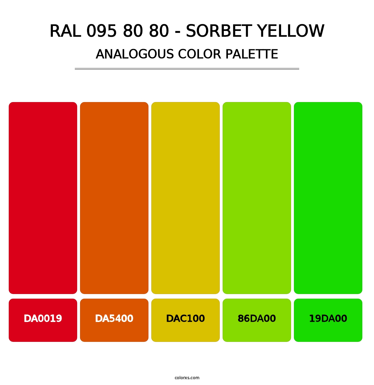 RAL 095 80 80 - Sorbet Yellow - Analogous Color Palette