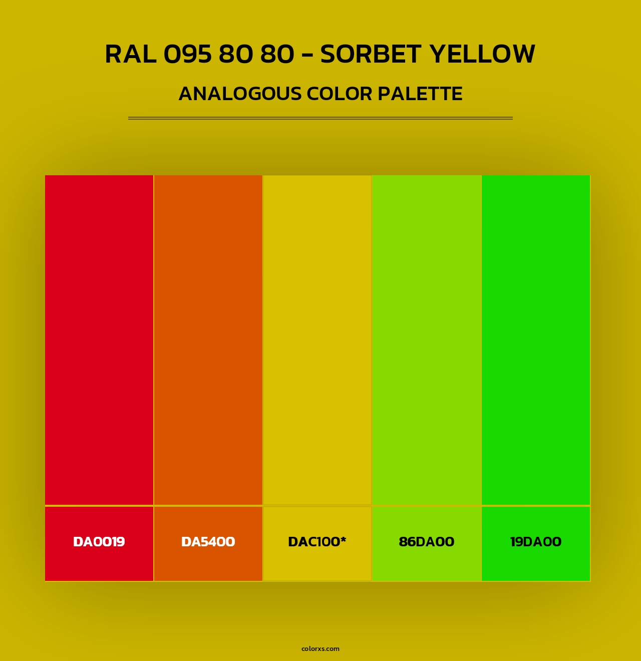 RAL 095 80 80 - Sorbet Yellow - Analogous Color Palette