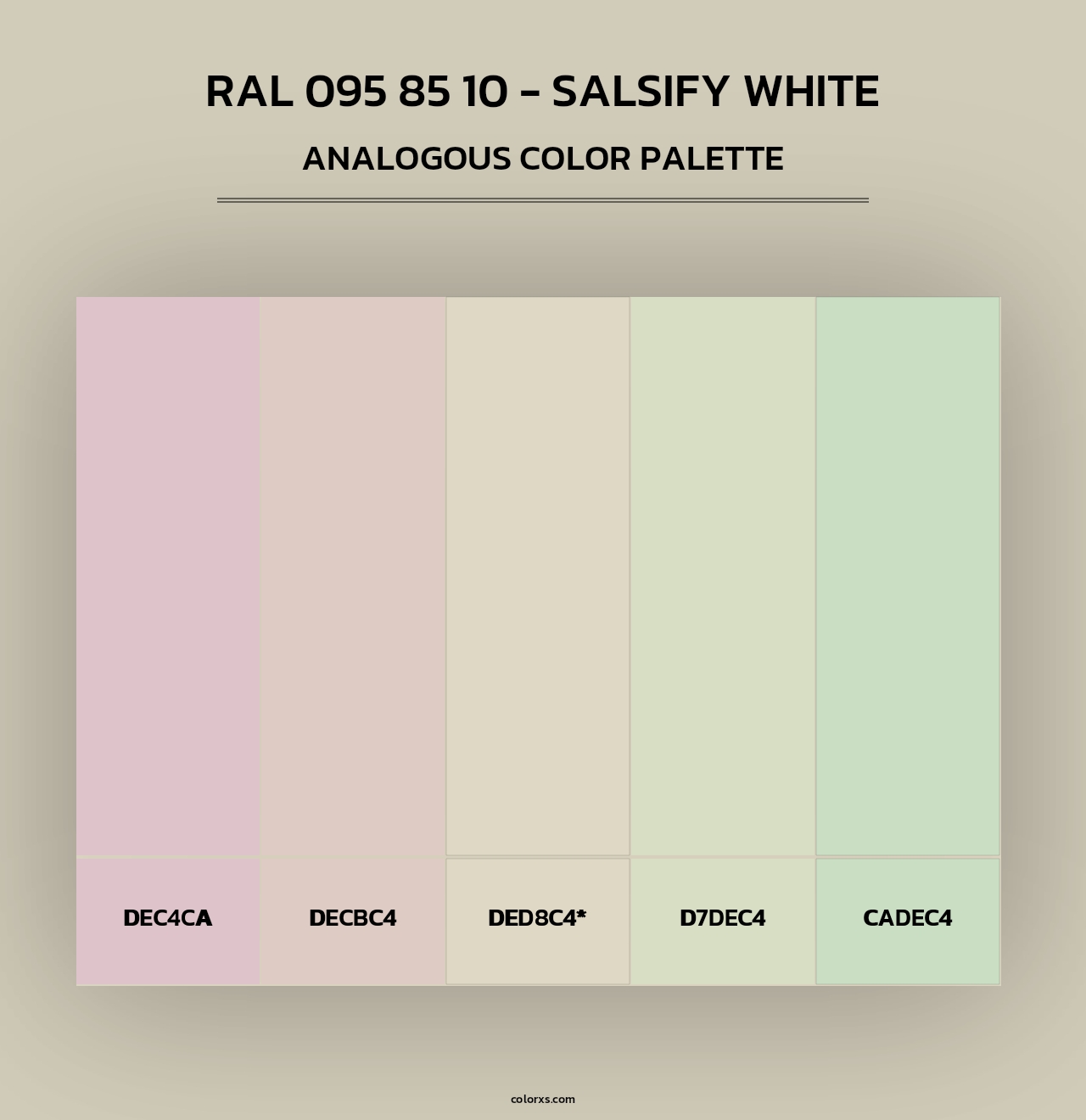 RAL 095 85 10 - Salsify White - Analogous Color Palette