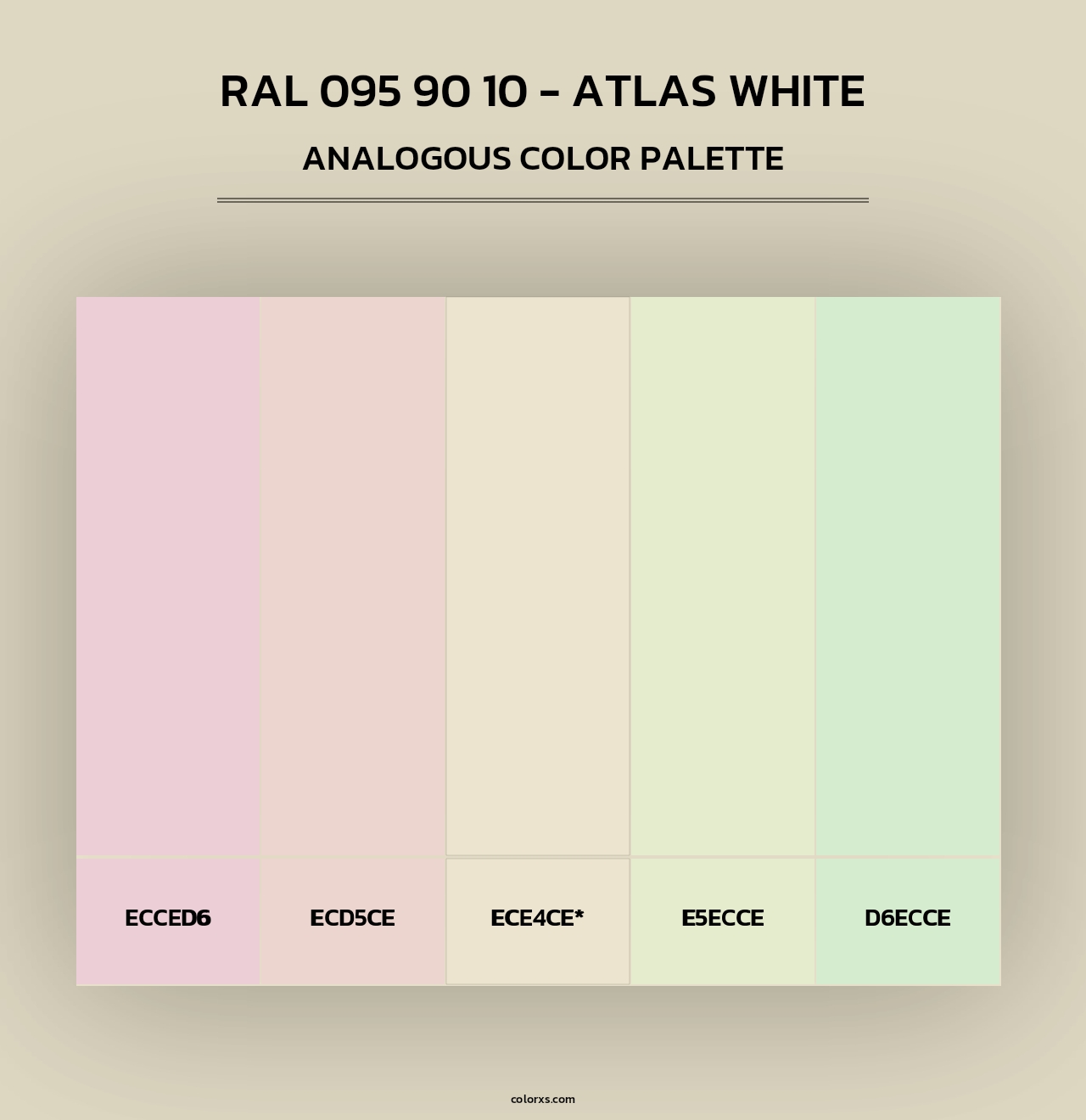 RAL 095 90 10 - Atlas White - Analogous Color Palette