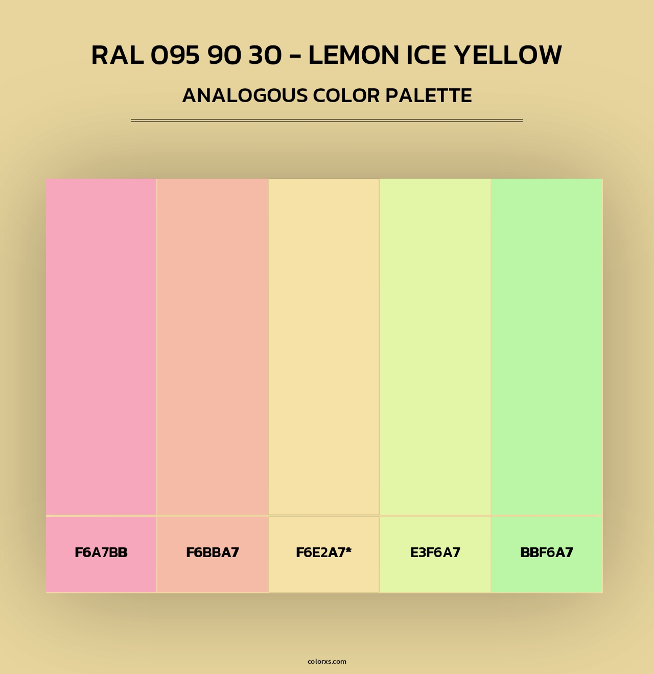 RAL 095 90 30 - Lemon Ice Yellow - Analogous Color Palette