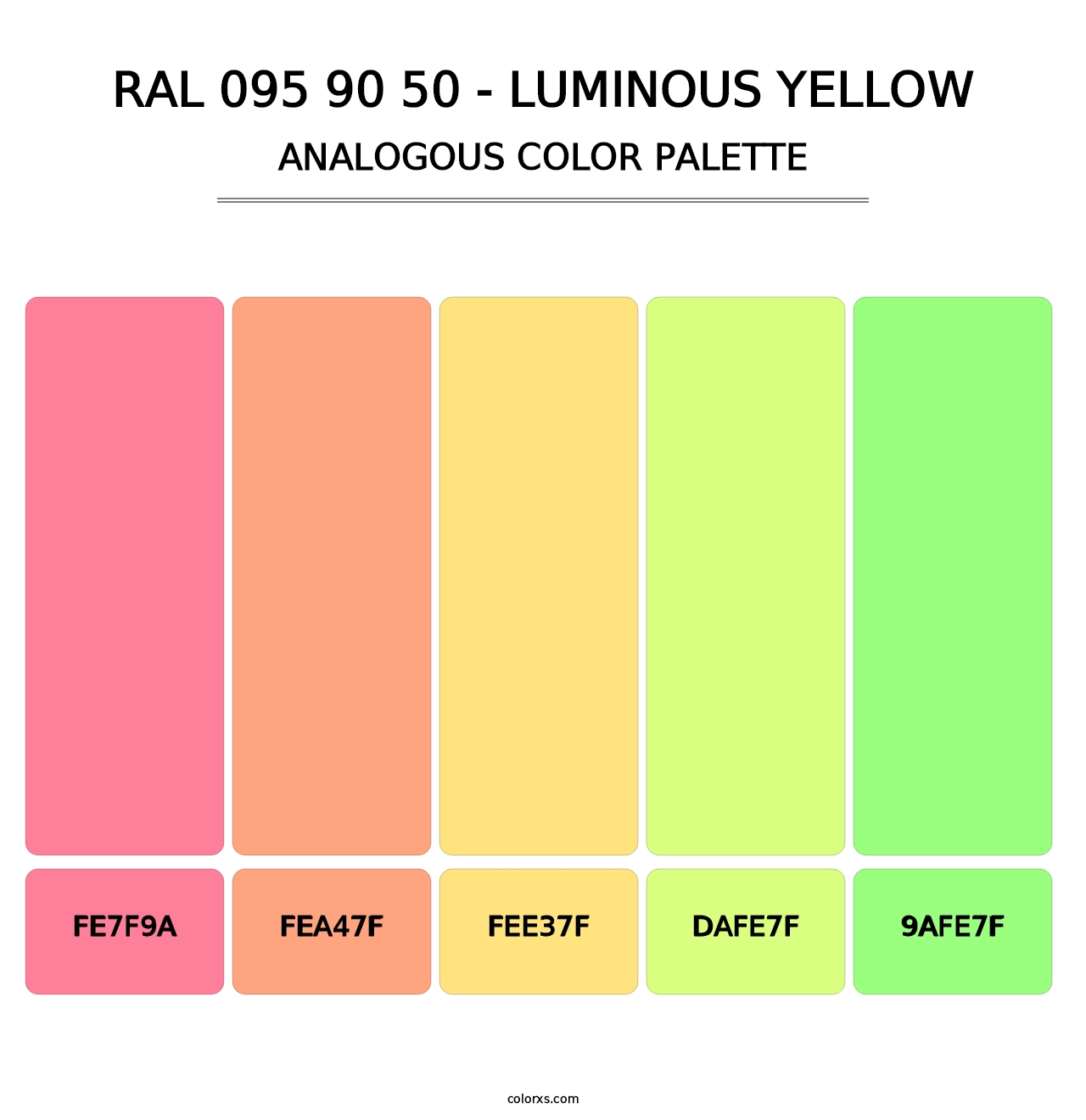 RAL 095 90 50 - Luminous Yellow - Analogous Color Palette