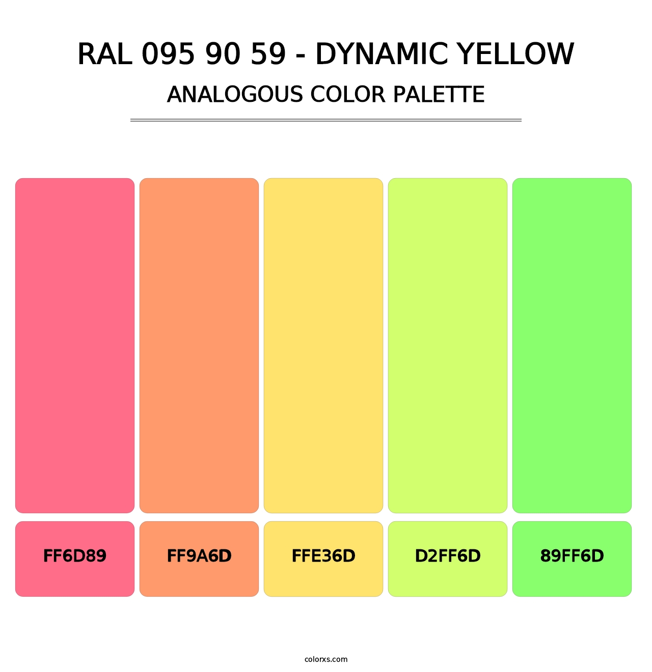 RAL 095 90 59 - Dynamic Yellow - Analogous Color Palette