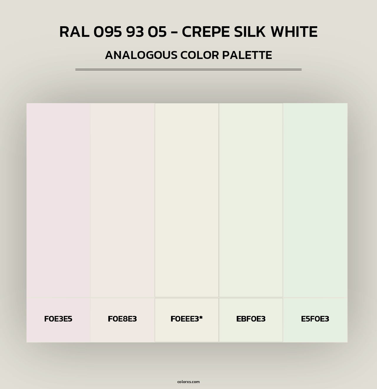 RAL 095 93 05 - Crepe Silk White - Analogous Color Palette
