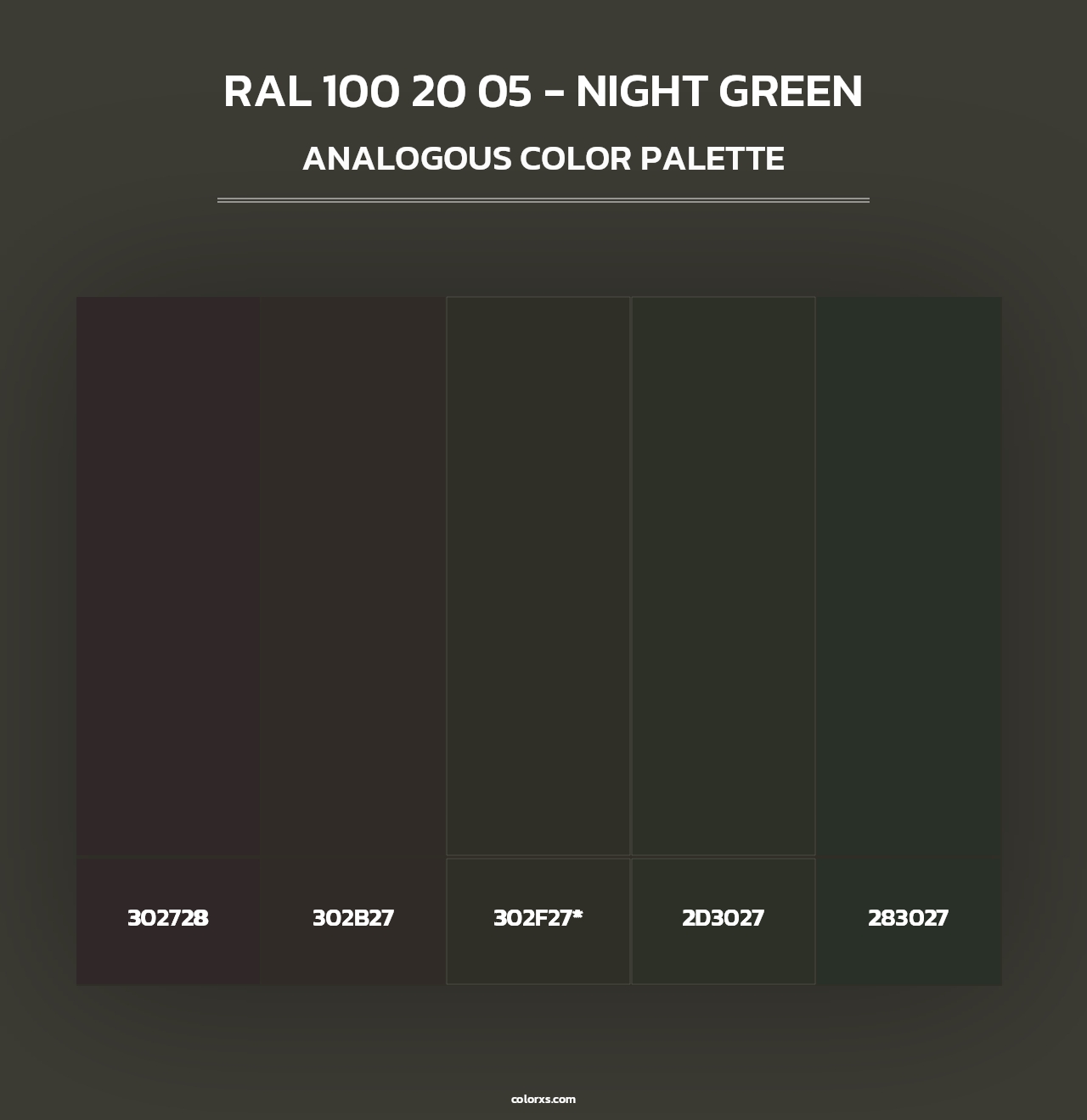 RAL 100 20 05 - Night Green - Analogous Color Palette