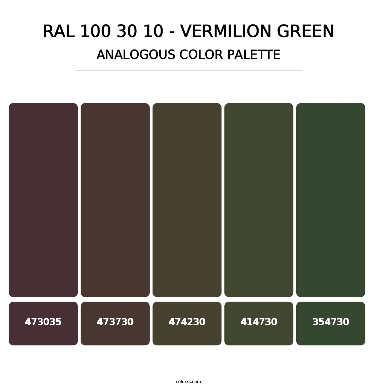 RAL 100 30 10 - Vermilion Green - Analogous Color Palette