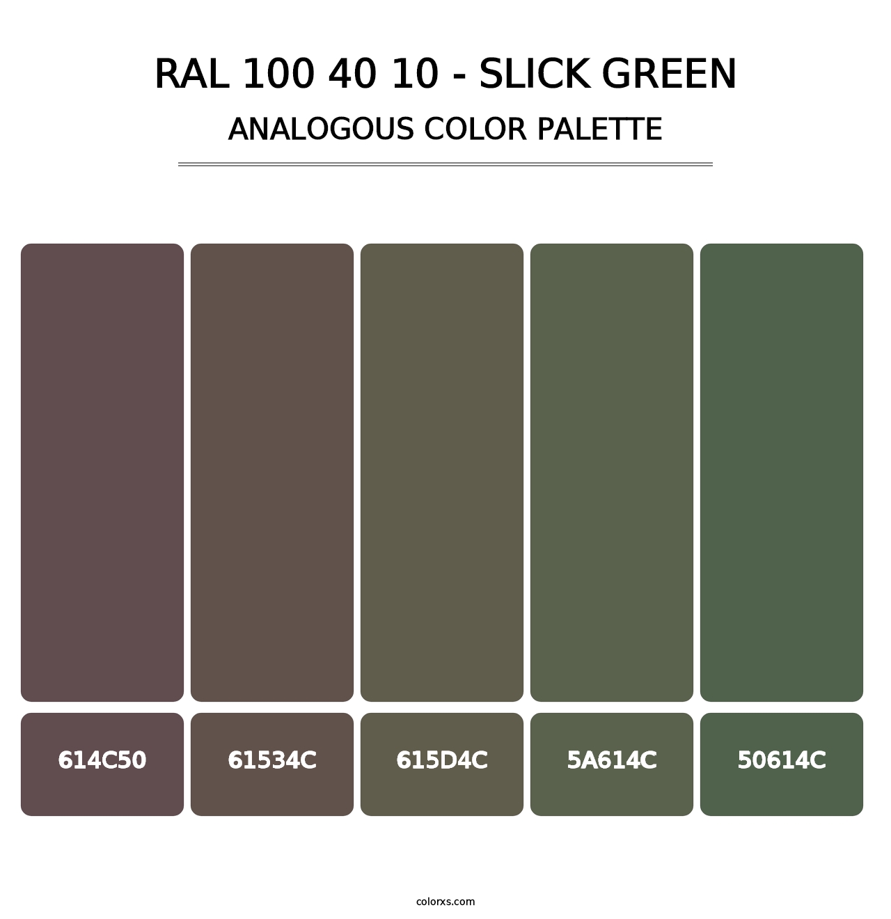 RAL 100 40 10 - Slick Green - Analogous Color Palette