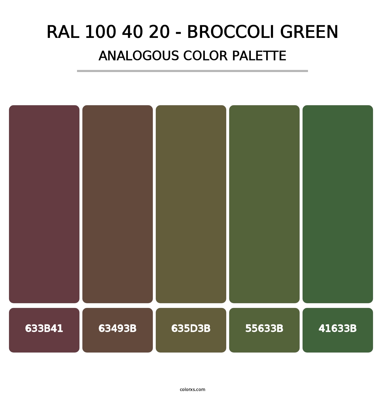 RAL 100 40 20 - Broccoli Green - Analogous Color Palette