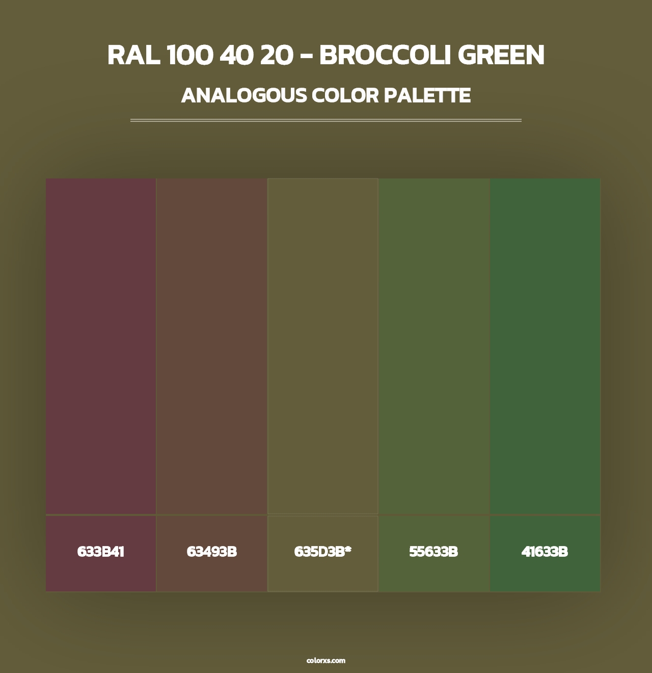 RAL 100 40 20 - Broccoli Green - Analogous Color Palette