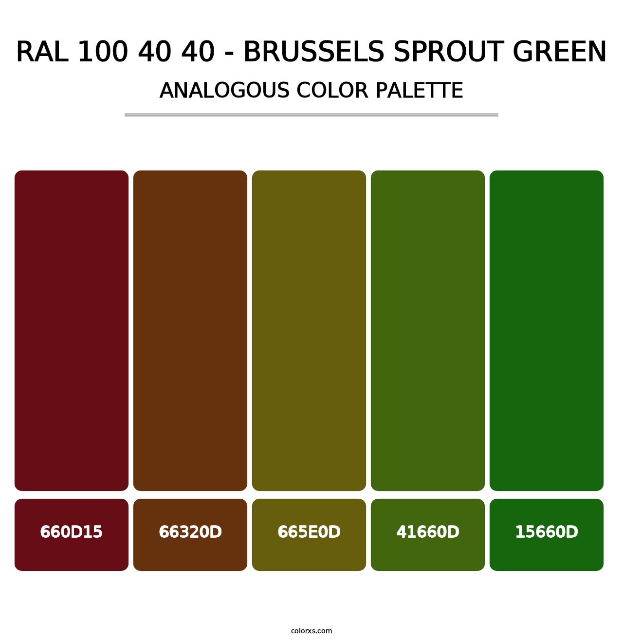 RAL 100 40 40 - Brussels Sprout Green - Analogous Color Palette