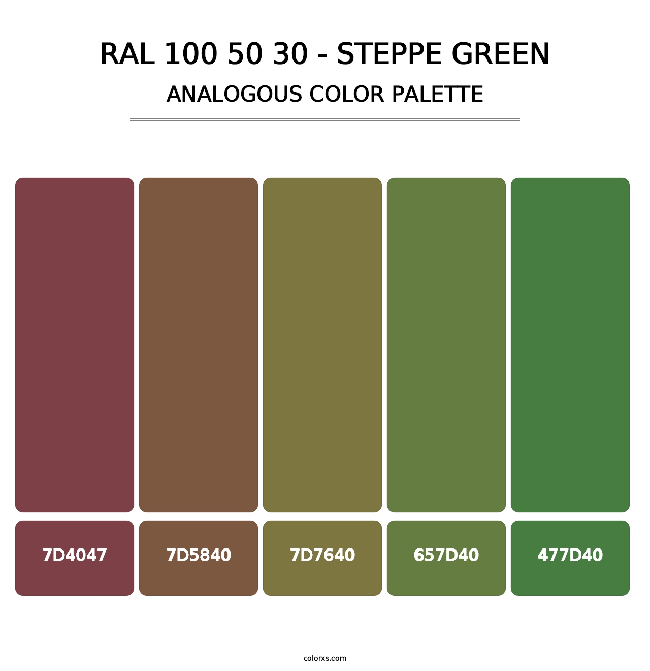 RAL 100 50 30 - Steppe Green - Analogous Color Palette