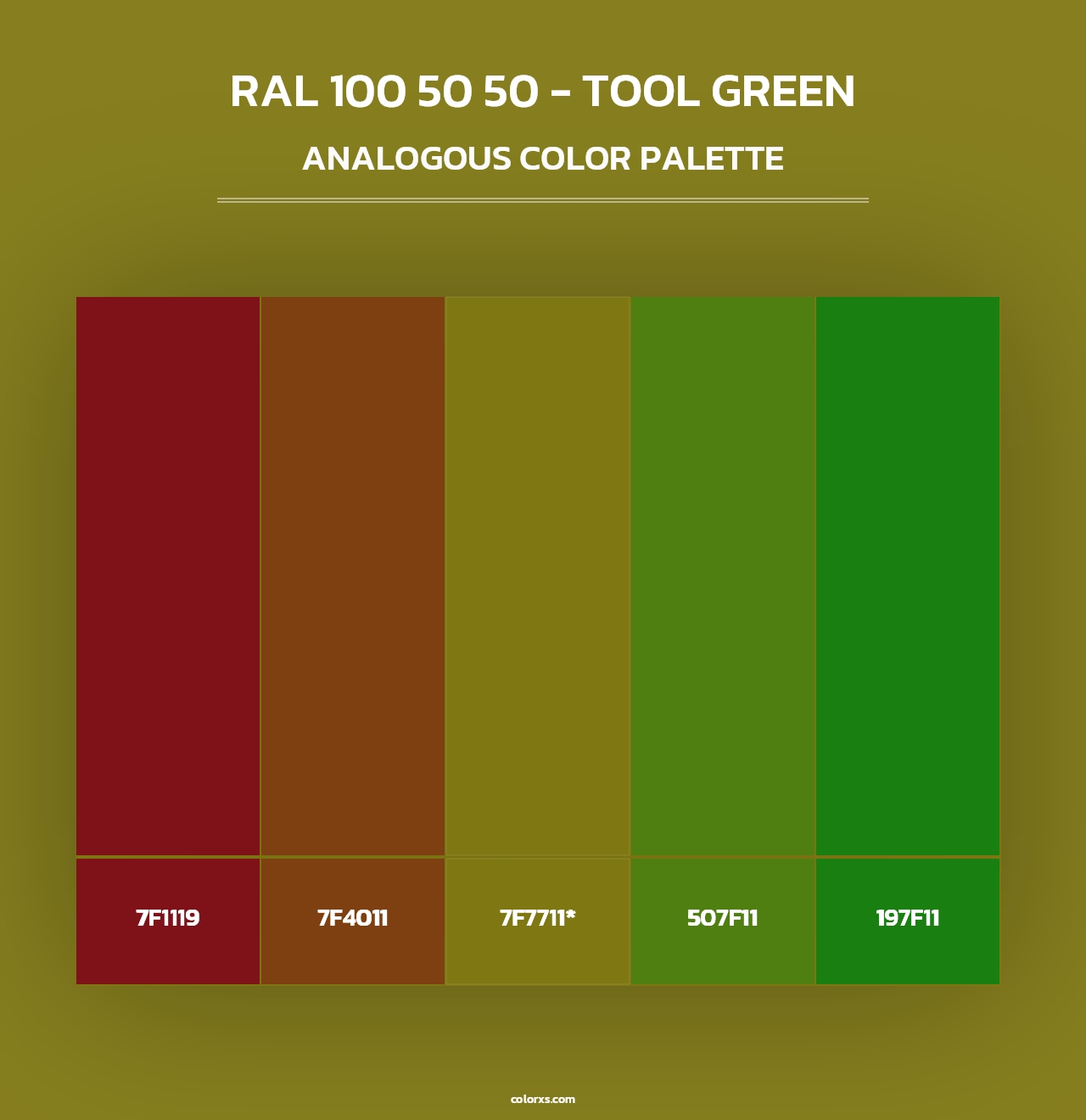 RAL 100 50 50 - Tool Green - Analogous Color Palette