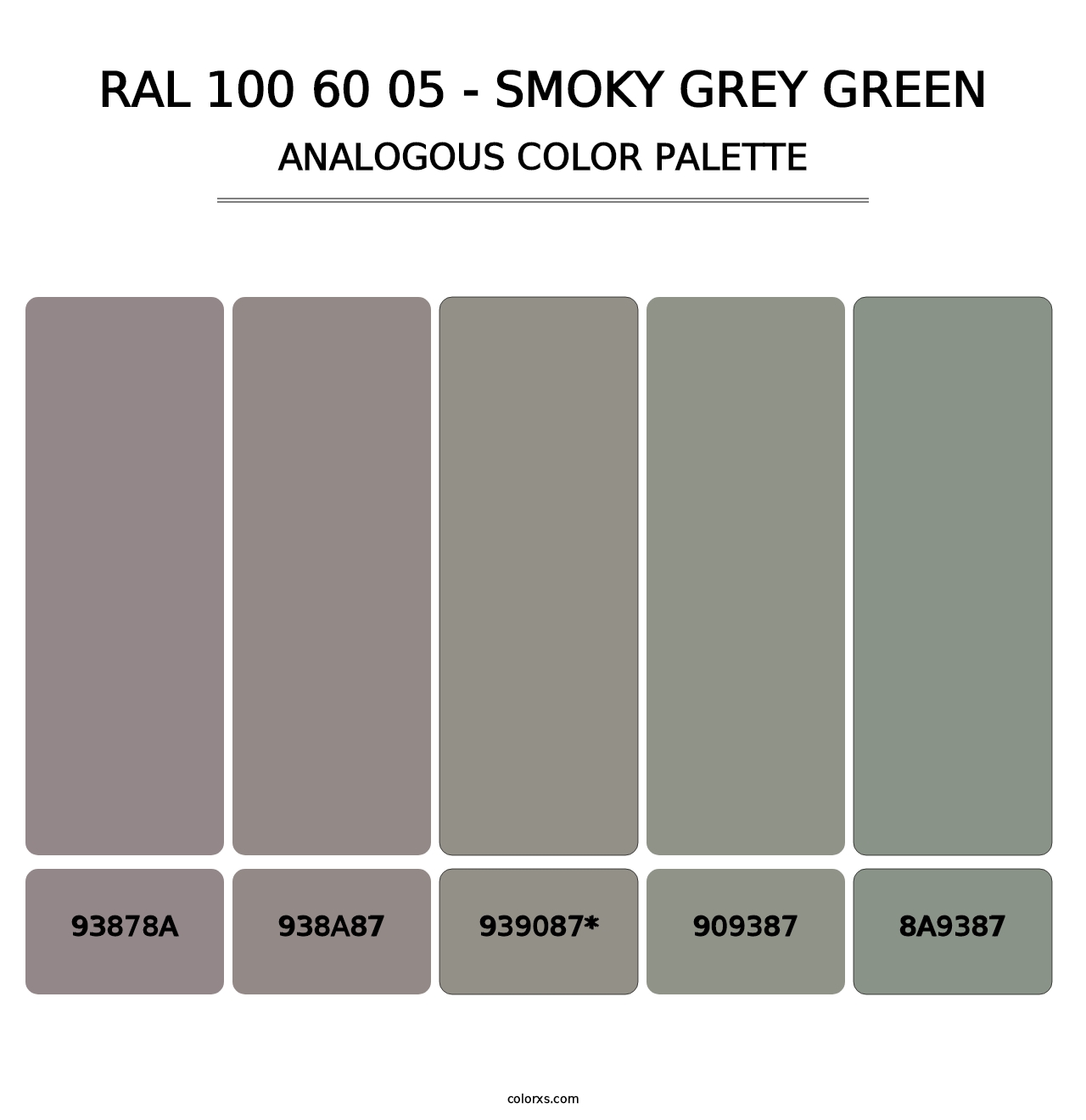 RAL 100 60 05 - Smoky Grey Green - Analogous Color Palette