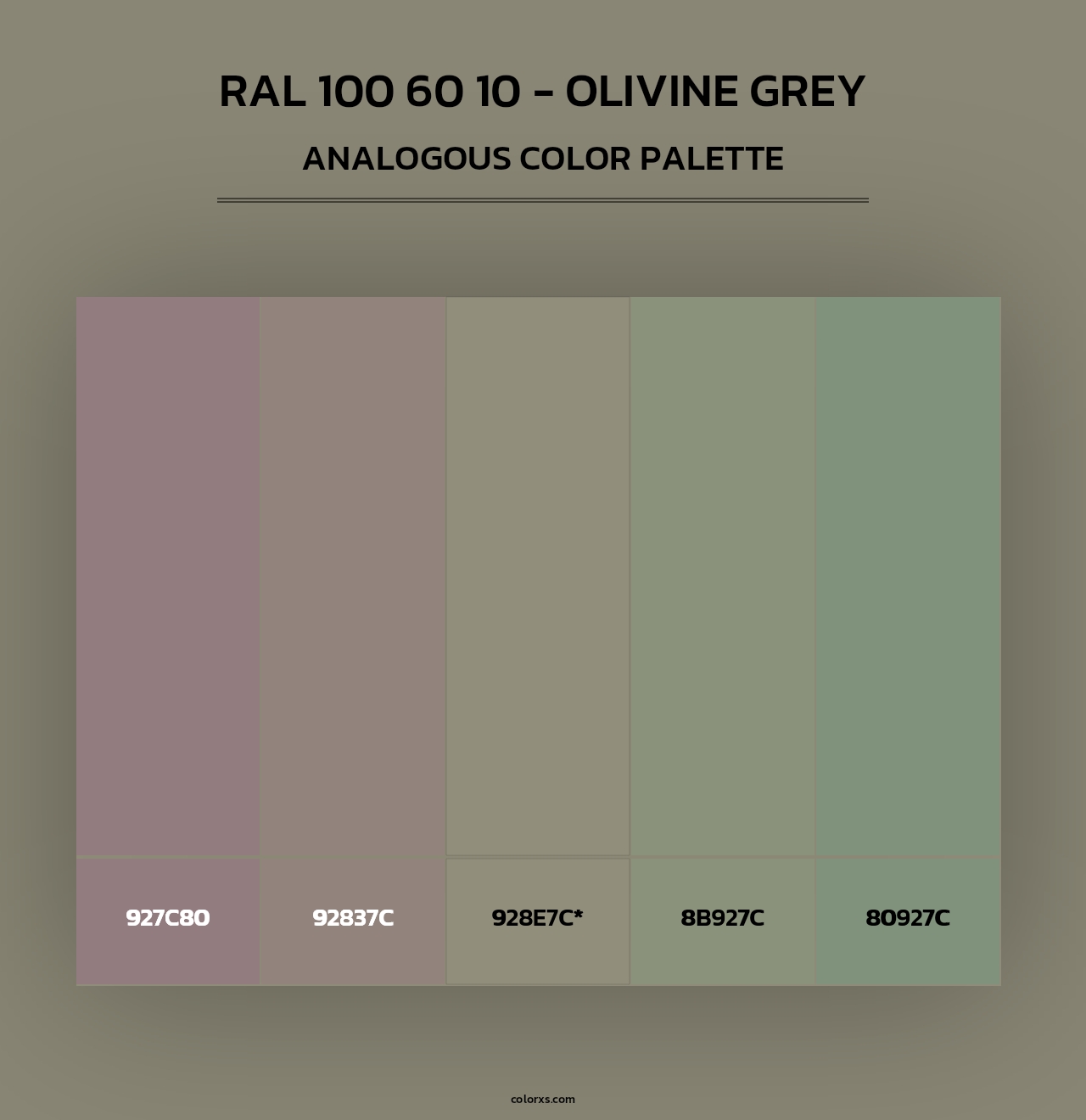 RAL 100 60 10 - Olivine Grey - Analogous Color Palette