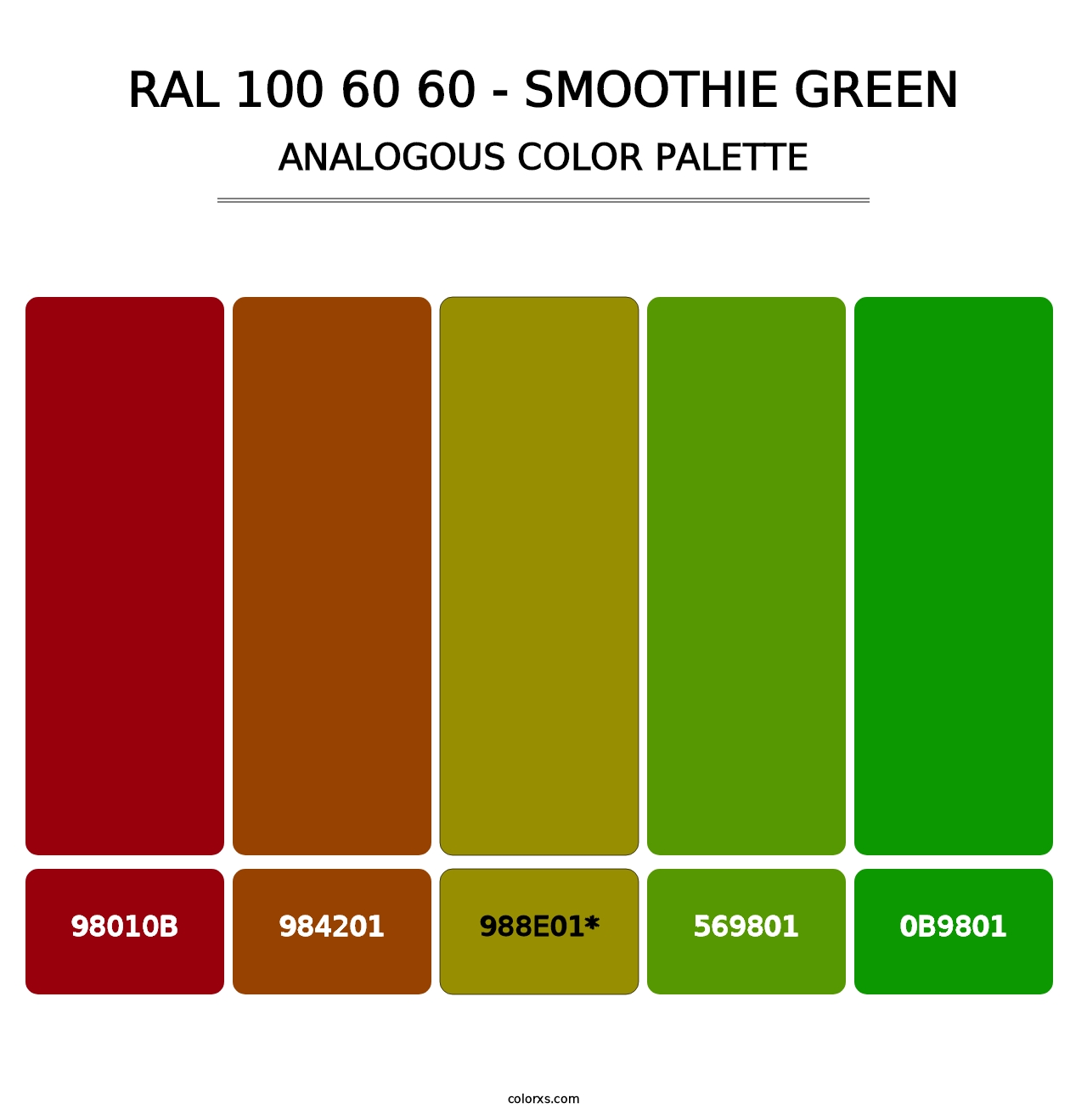 RAL 100 60 60 - Smoothie Green - Analogous Color Palette
