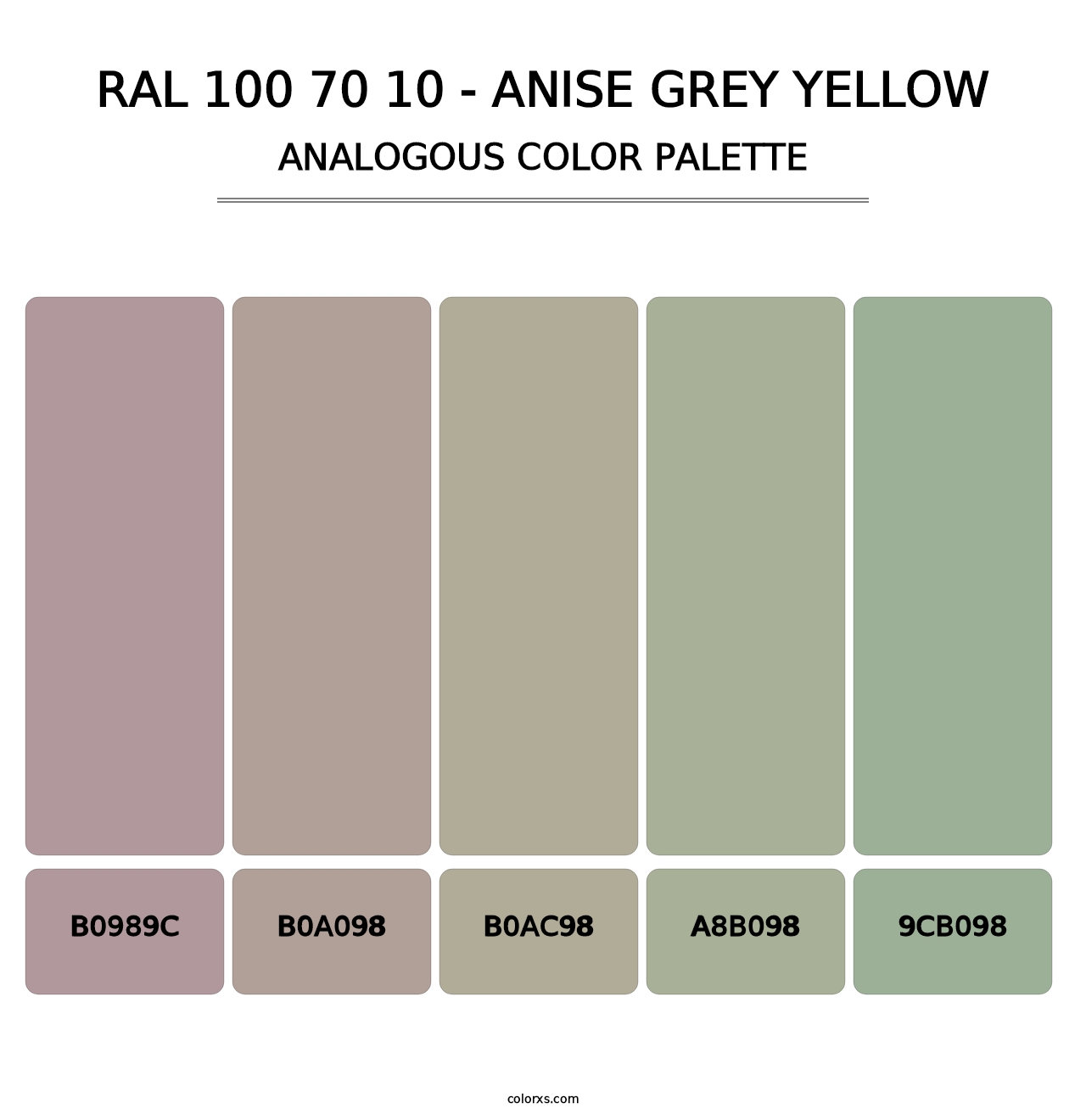 RAL 100 70 10 - Anise Grey Yellow - Analogous Color Palette